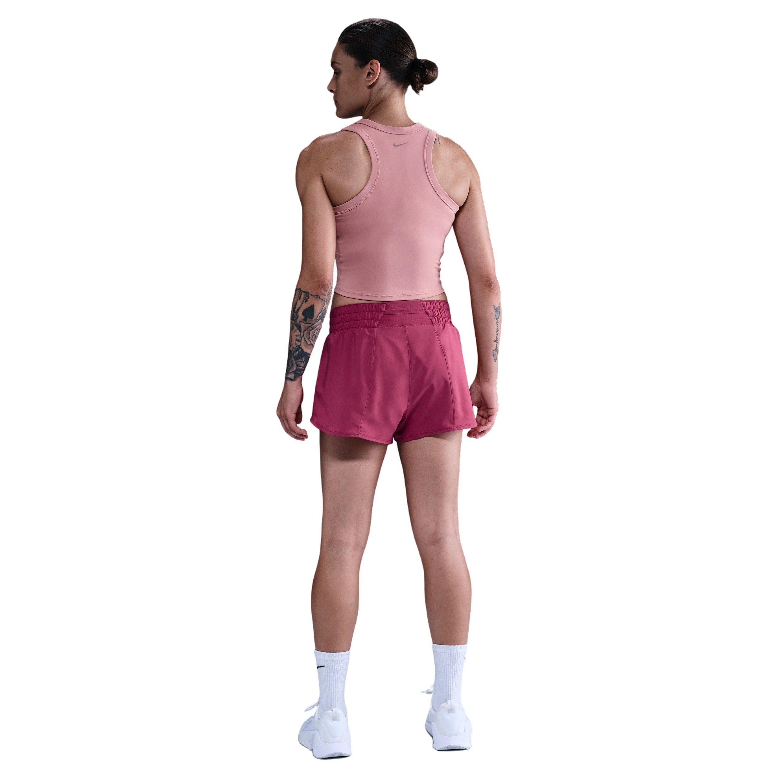 Nike One Women's Dri-FIT Mid-Rise 3" Brief-Lined Shorts - Beet Purple - BEET PURPLE Thumbnail View 2