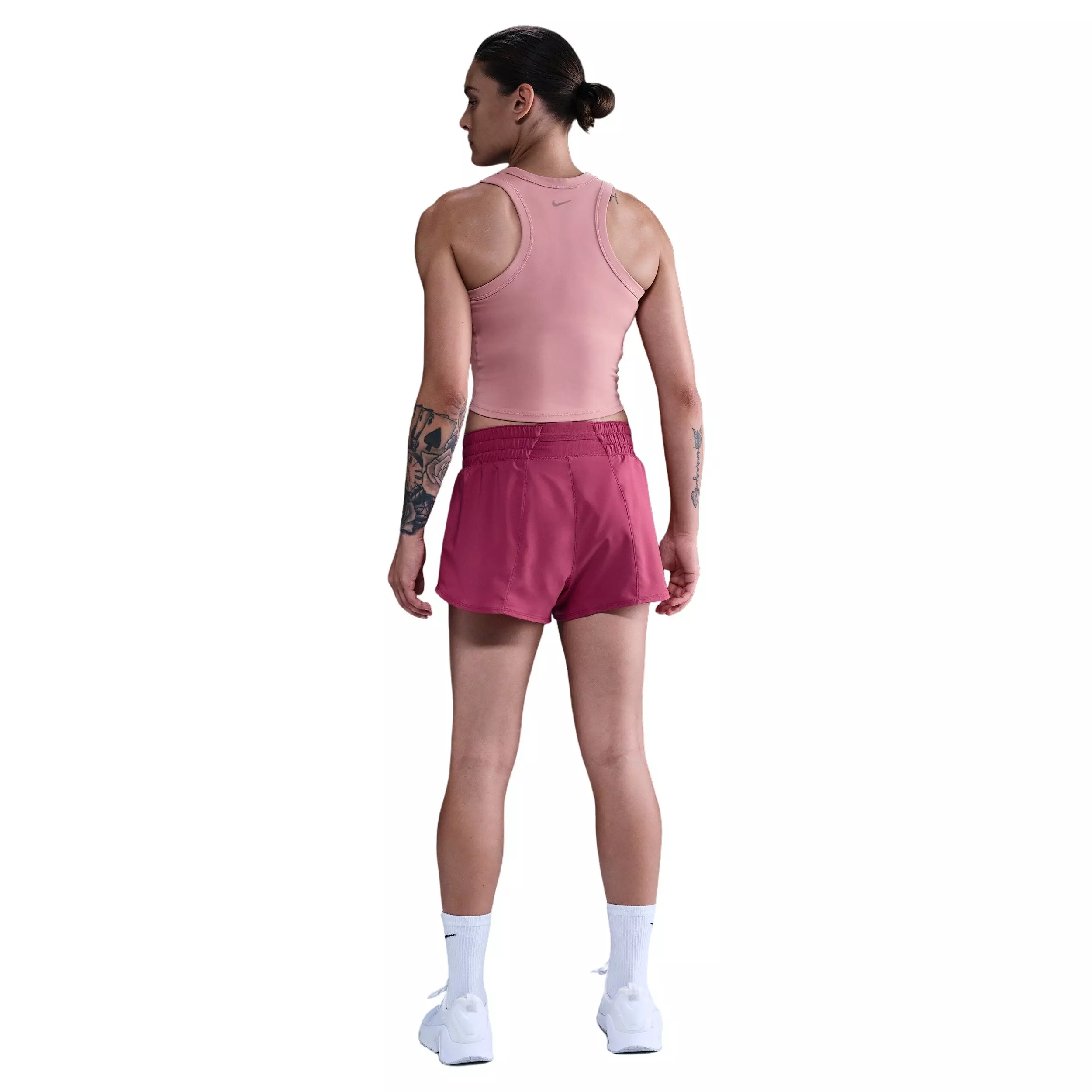 Nike One Women's Dri-FIT Mid-Rise 3" Brief-Lined Shorts - Beet Purple - BEET PURPLE