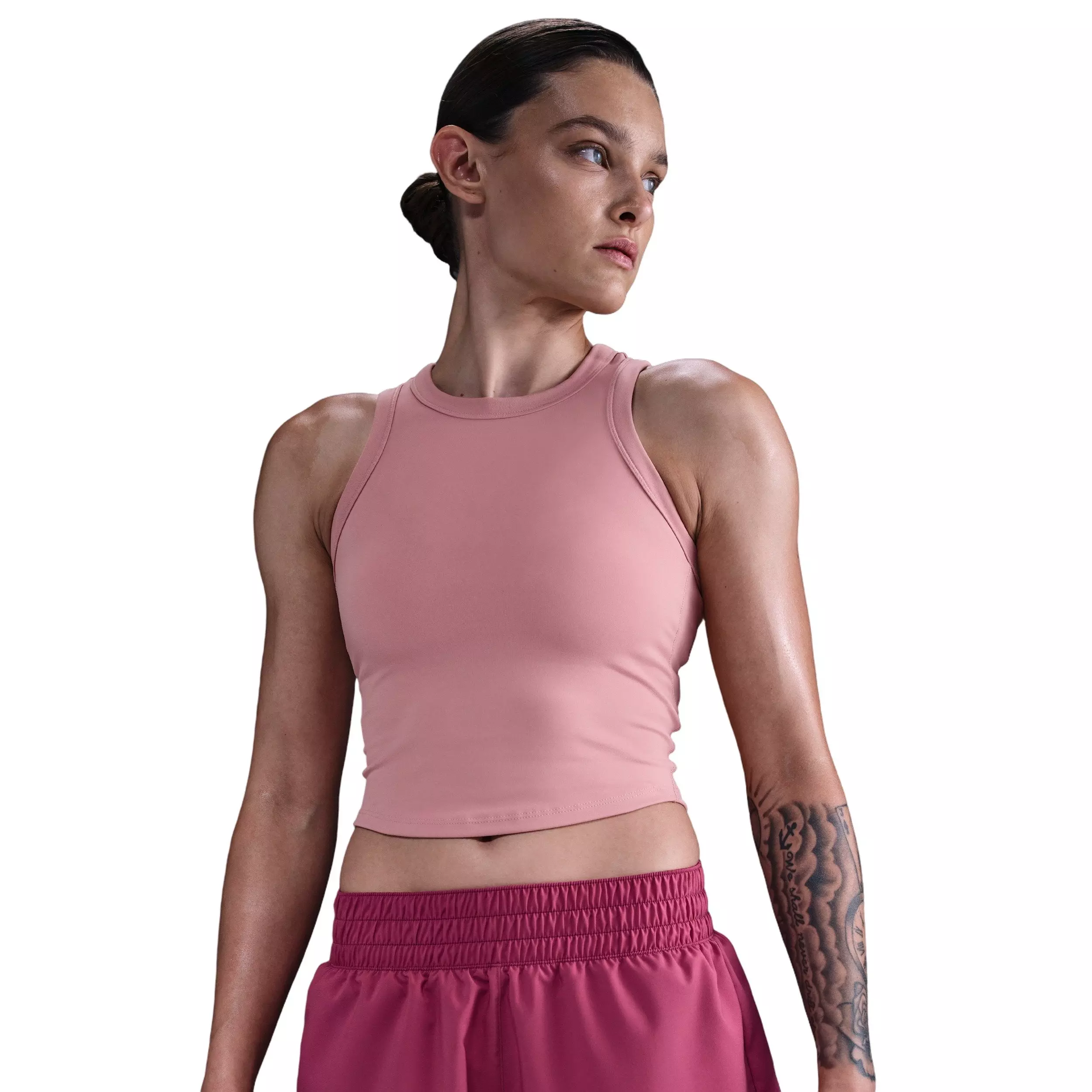 Nike One Women's Dri-FIT Mid-Rise 3" Brief-Lined Shorts -Beet Purple - BEET PURPLE