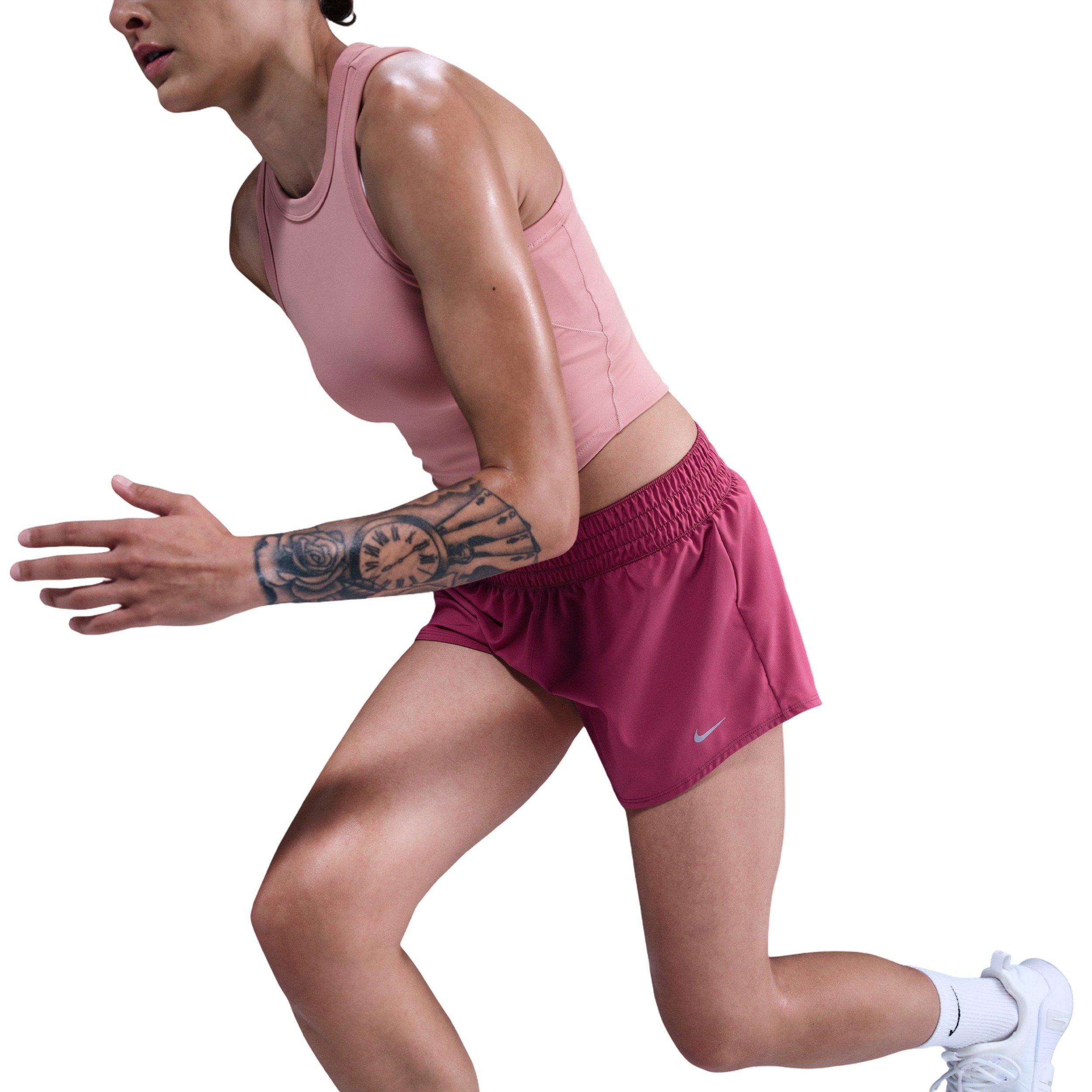 Nike One Women's Dri-FIT Mid-Rise 3" Brief-Lined Shorts - Beet Purple - BEET PURPLE Thumbnail View 5