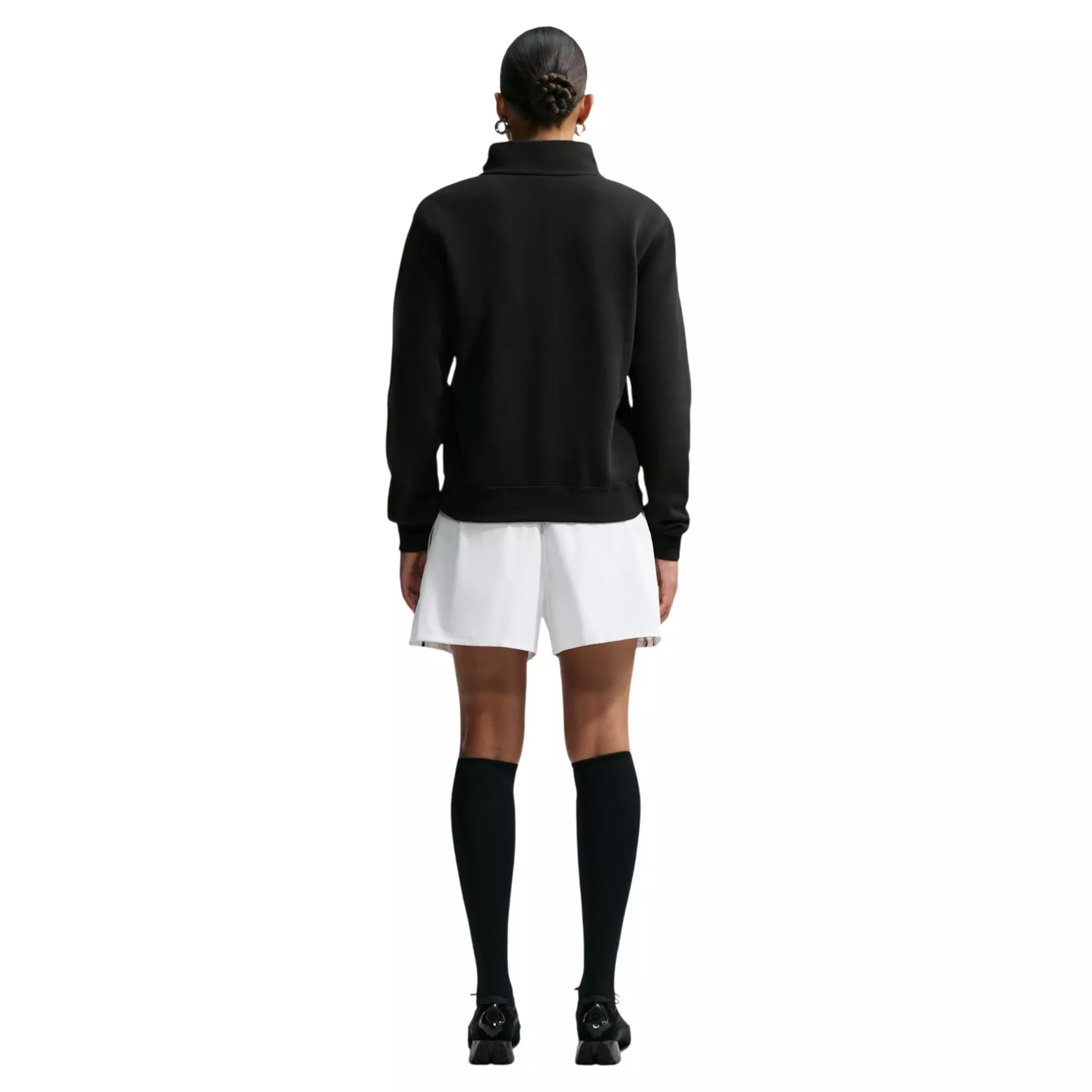 Nike Women's Studio Fleece Med-Weight 1/4-Zip Top - Black - BLACK
