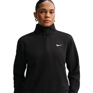 Nike Women's Studio Fleece Med-Weight 1/4-Zip Top - Black - BLACK