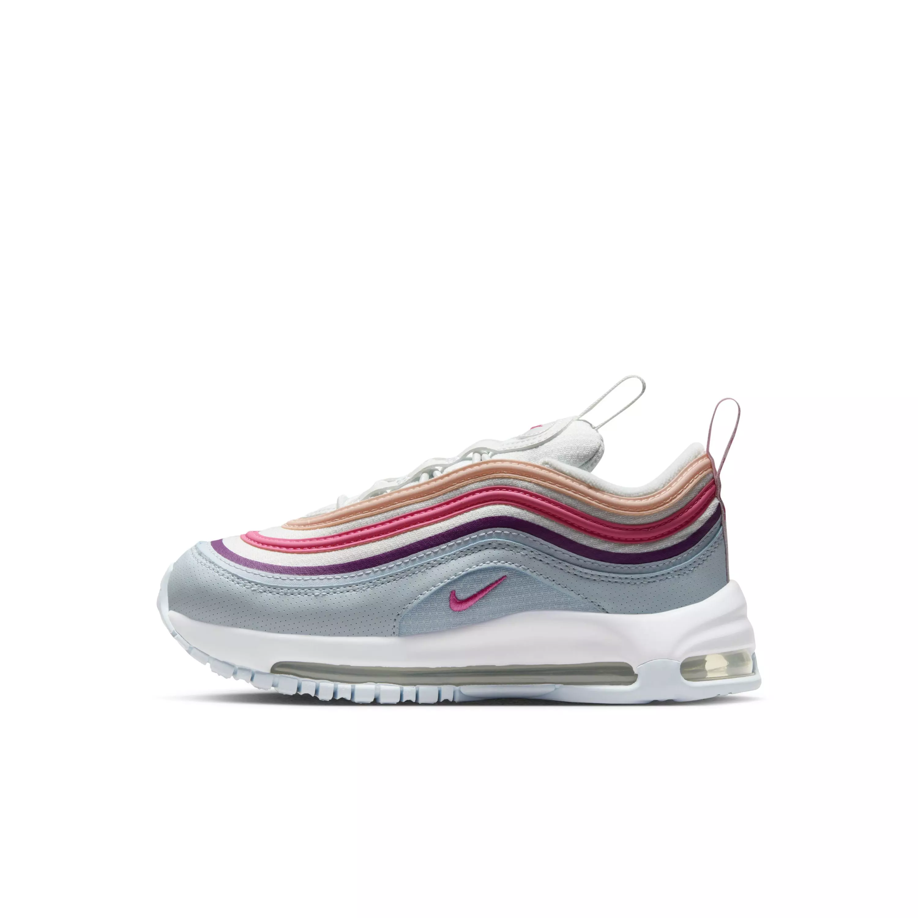 Nike Air Max 97 "Summit White/Blue Tint/Viotech/Pinksicle" Preschool Girls' Shoe - WHITE/BLUE/VIOTECH/PINKSICLE