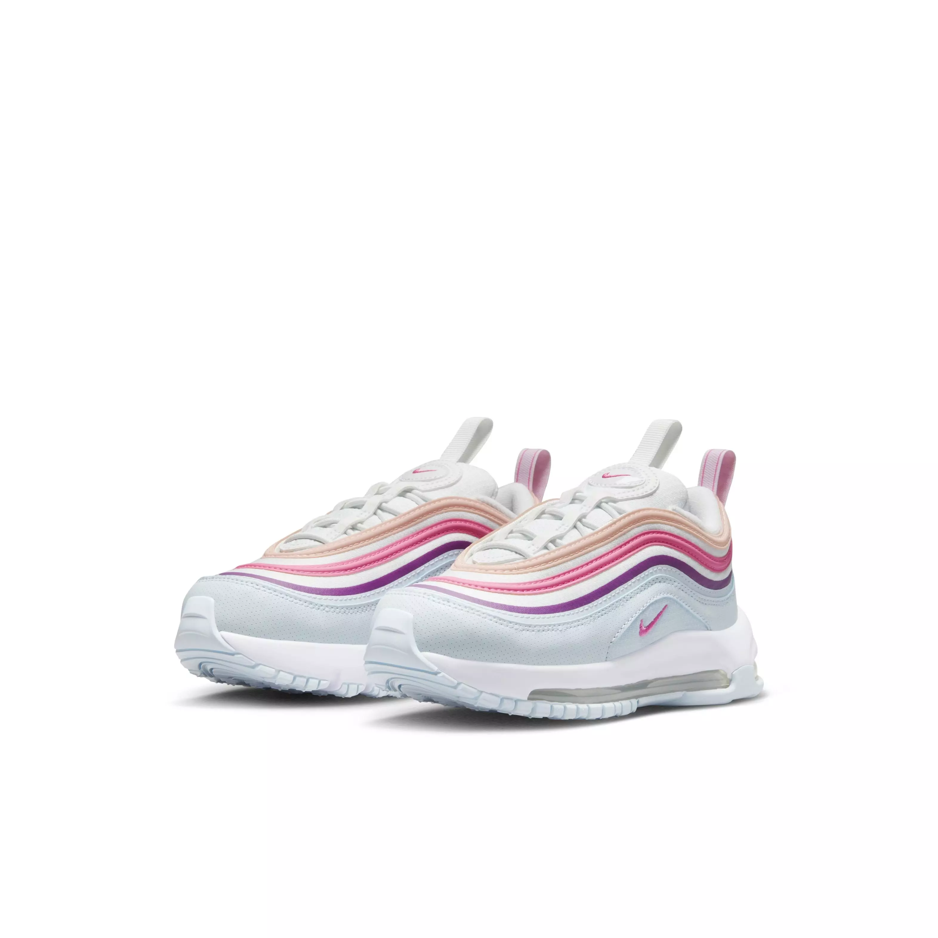 Nike Air Max 97 "Summit White/Blue Tint/Viotech/Pinksicle" Preschool Girls' Shoe - WHITE/BLUE/VIOTECH/PINKSICLE