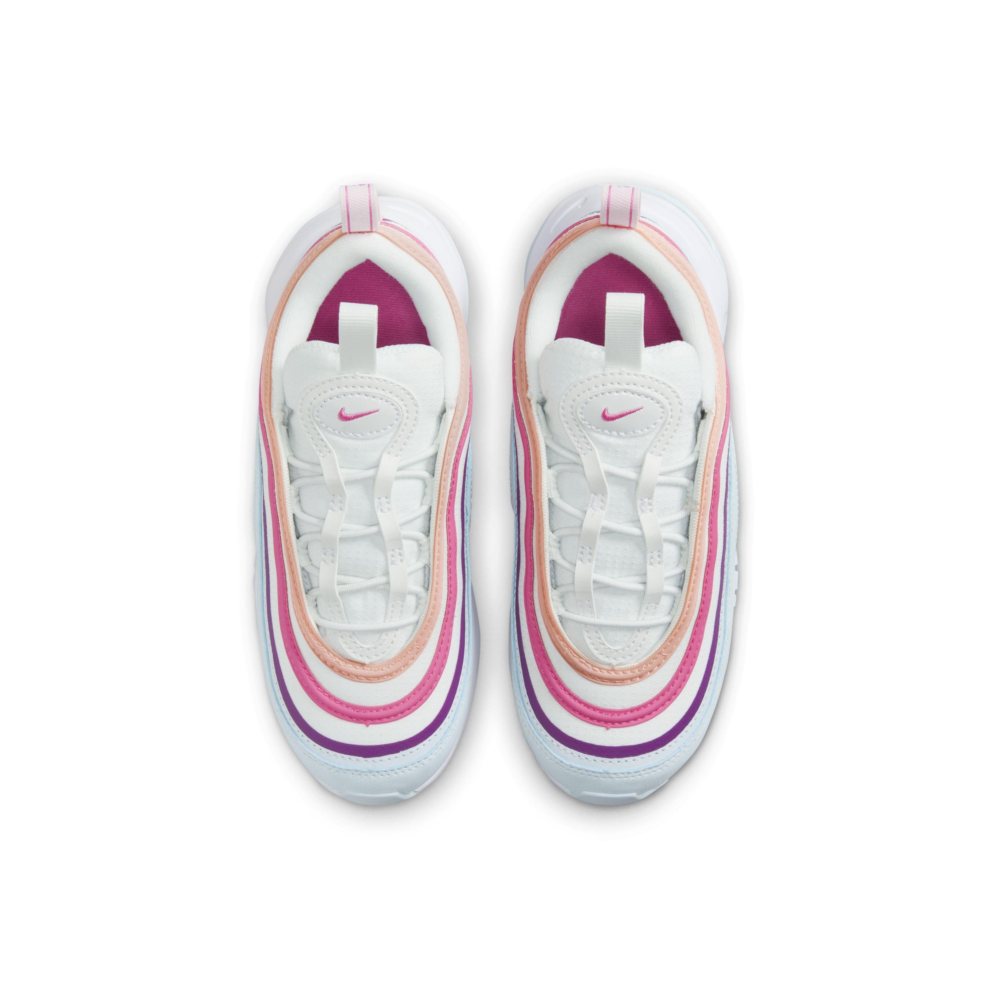 Nike Air Max 97 "Summit White/Blue Tint/Viotech/Pinksicle" Preschool Girls' Shoe - WHITE/BLUE/VIOTECH/PINKSICLE Thumbnail View 4