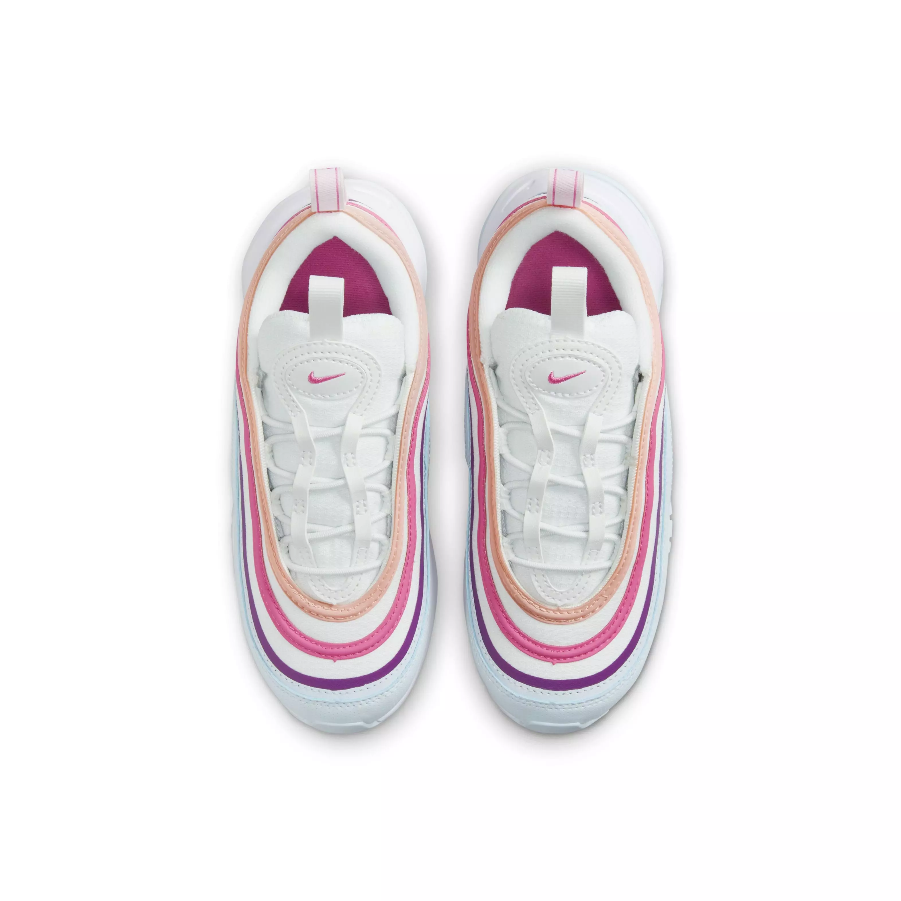 Nike Air Max 97 "Summit White/Blue Tint/Viotech/Pinksicle" Preschool Girls' Shoe - WHITE/BLUE/VIOTECH/PINKSICLE