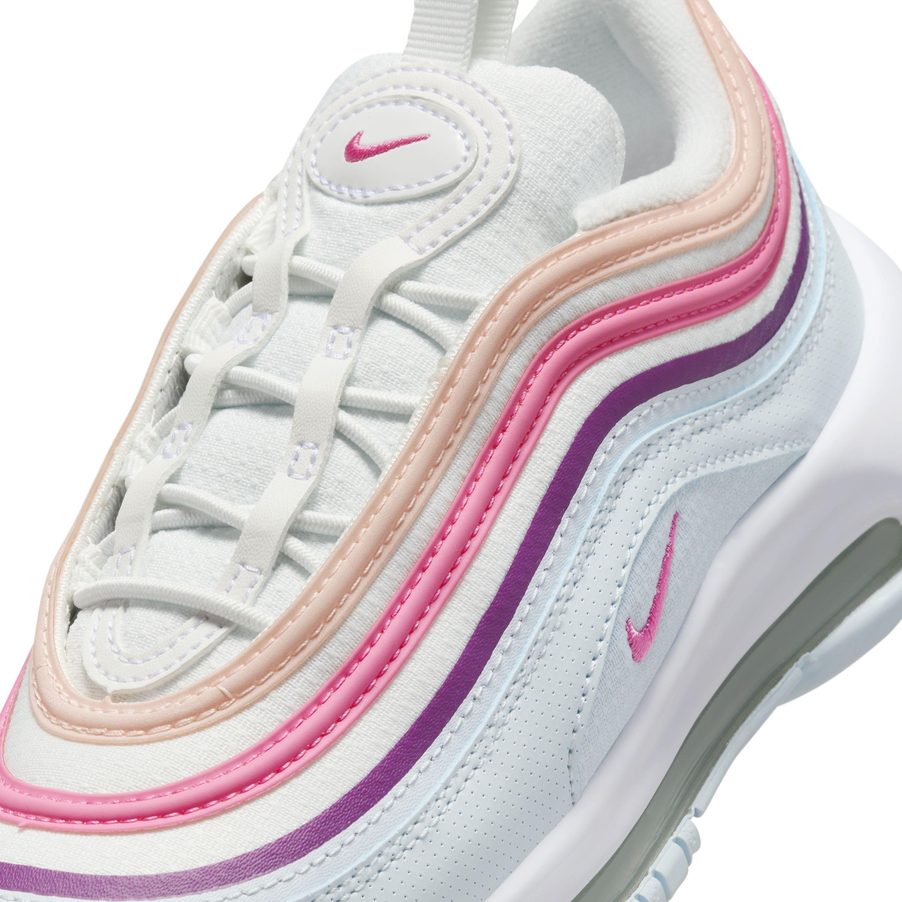 Nike Air Max 97 "Summit White/Blue Tint/Viotech/Pinksicle" Preschool Girls' Shoe - WHITE/BLUE/VIOTECH/PINKSICLE Thumbnail View 7