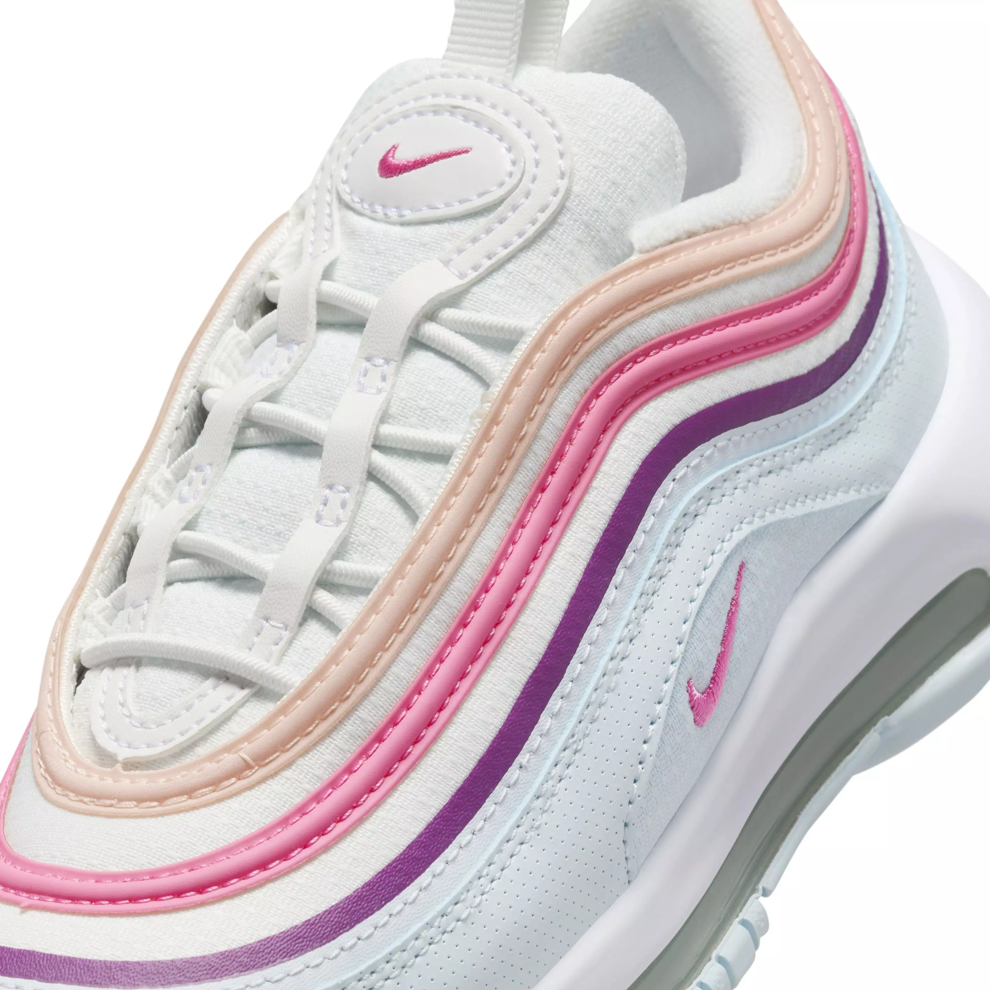 Nike Air Max 97 "Summit White/Blue Tint/Viotech/Pinksicle" Preschool Girls' Shoe - WHITE/BLUE/VIOTECH/PINKSICLE