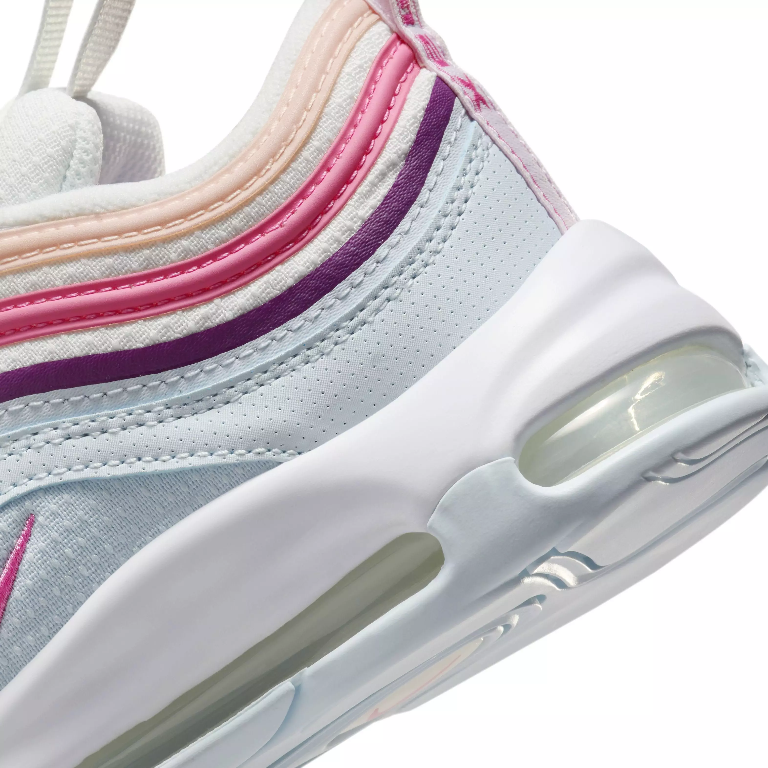 Nike Air Max 97 "Summit White/Blue Tint/Viotech/Pinksicle" Preschool Girls' Shoe - WHITE/BLUE/VIOTECH/PINKSICLE