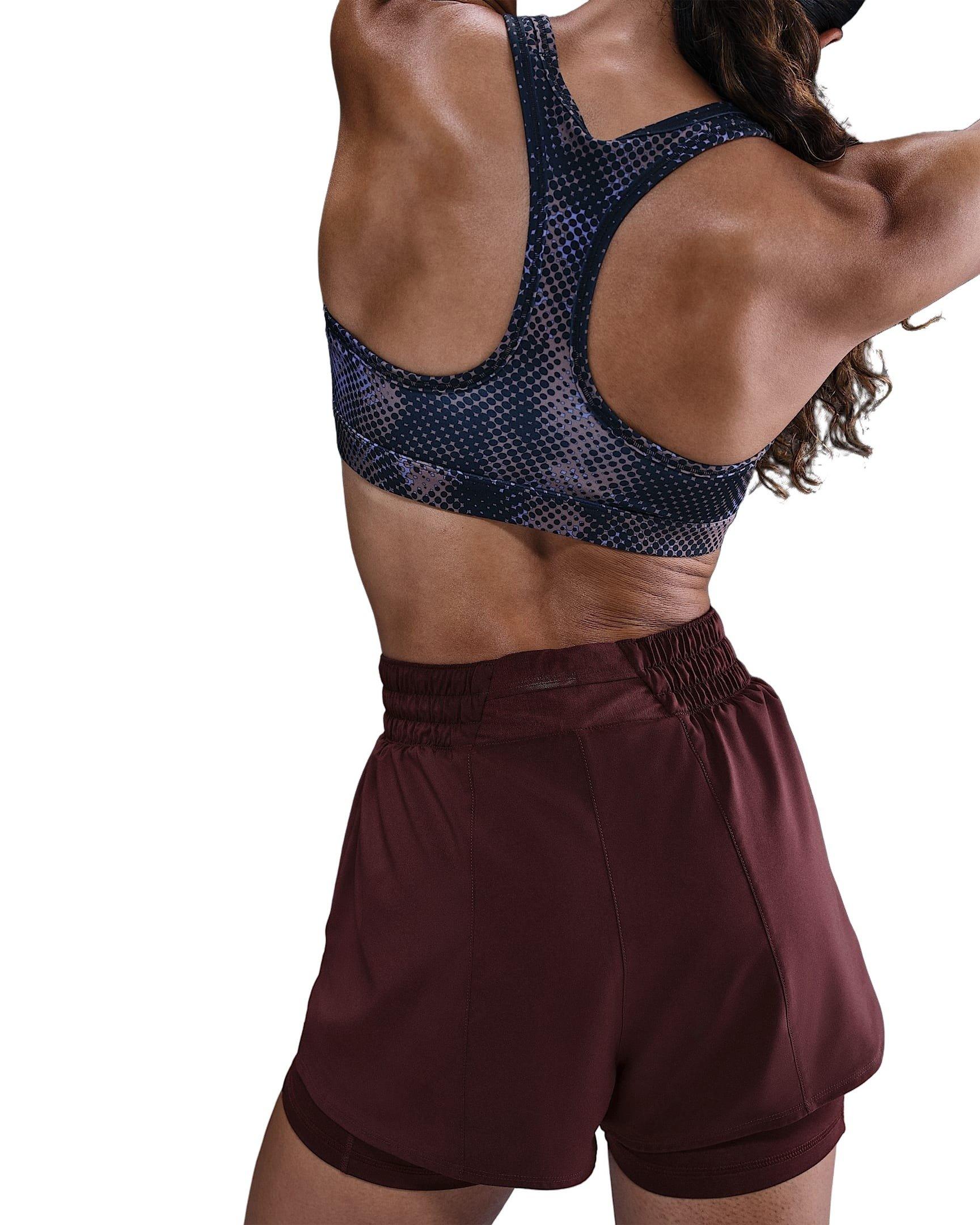 Nike One Women's Dri-FIT High-Waisted 3" 2-in-1 Shorts - Burgundy - BURGUNDY Thumbnail View 2