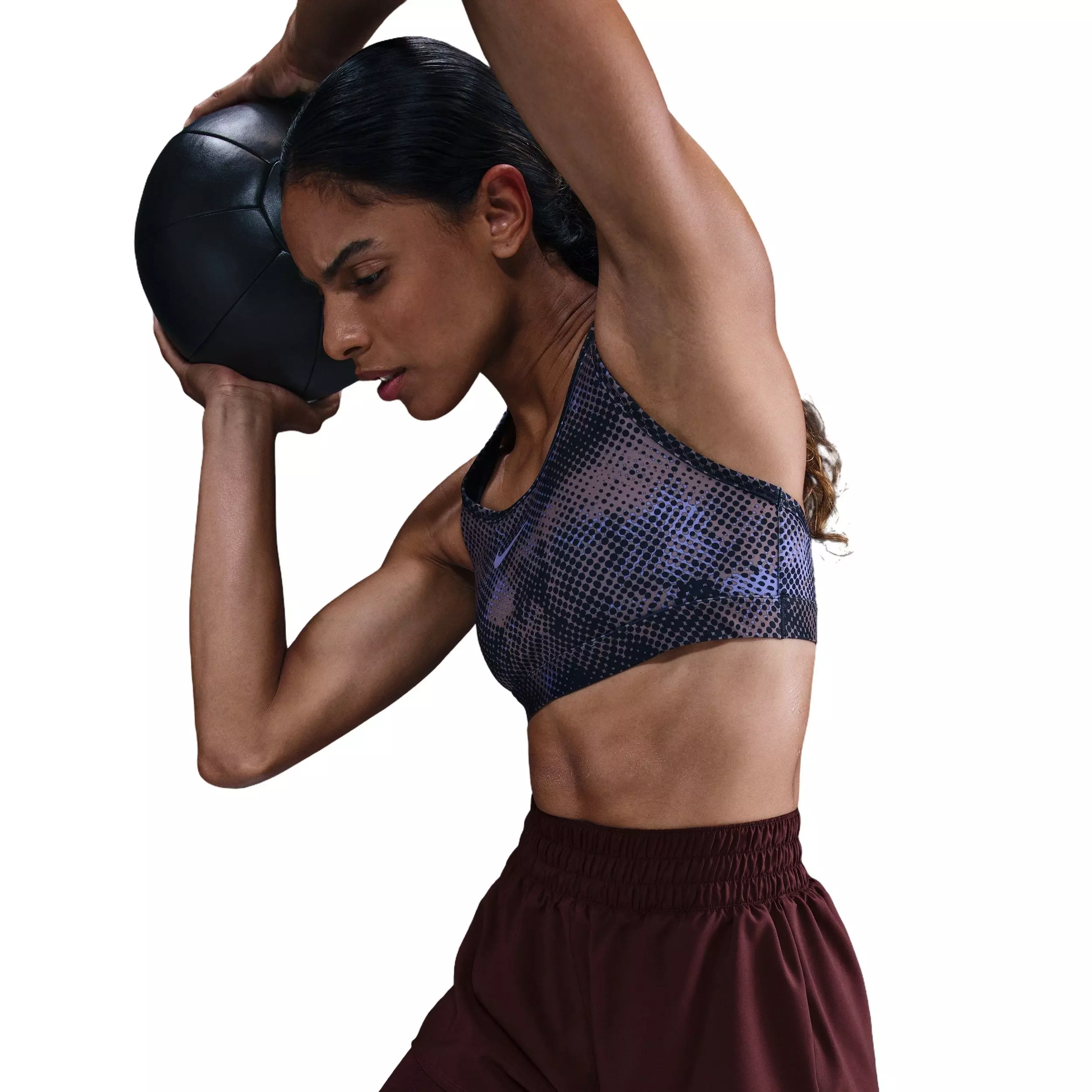 Nike One Women's Dri-FIT High-Waisted 3" 2-in-1 Shorts -Burgundy - BURGUNDY