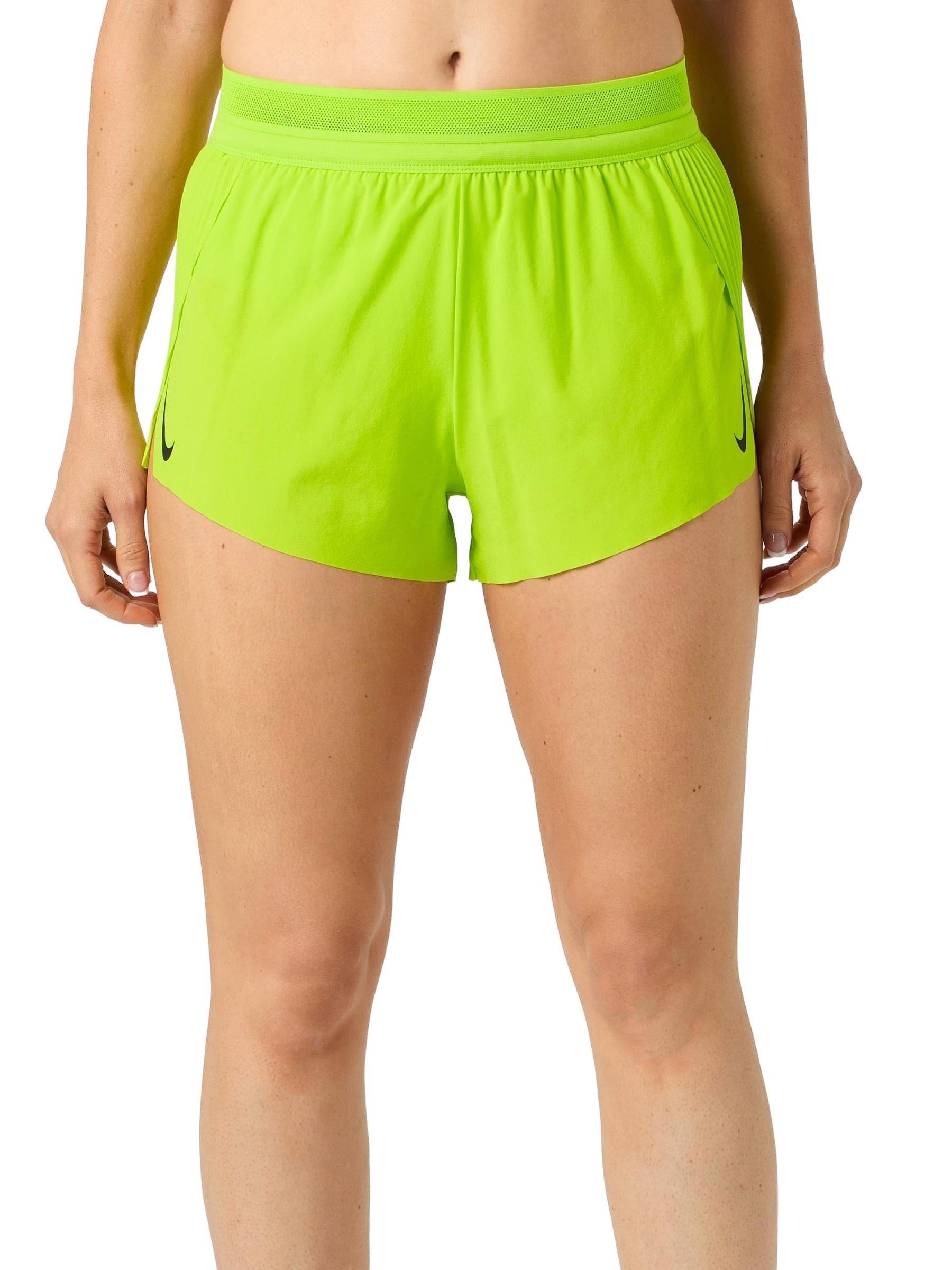 Nike Women's AeroSwift Dri-FIT ADV Mid-Rise 3" Brief-Lined Running Shorts -Cyber Green - CYBER GREEN Thumbnail View 1