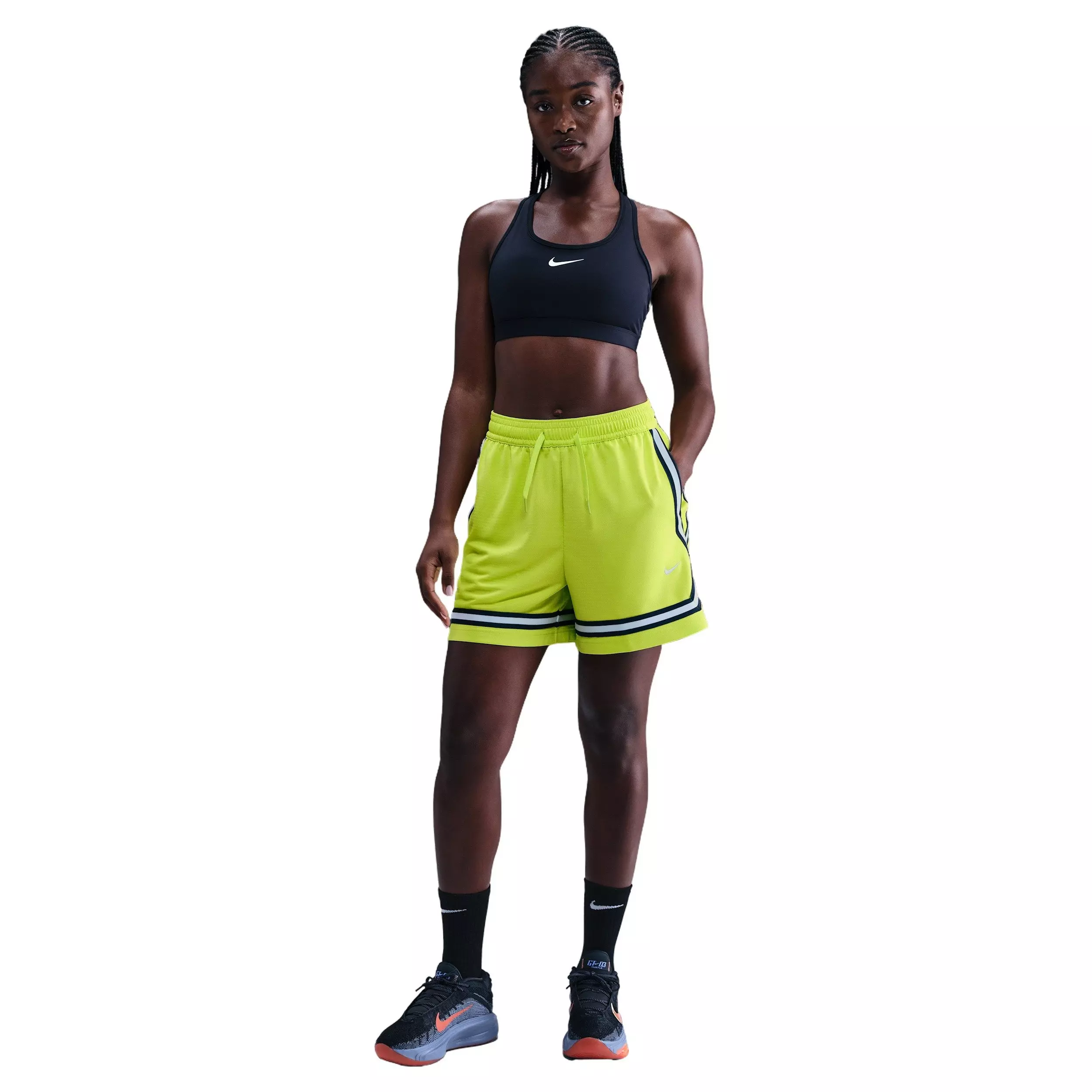 Nike Women's Crossover Dri-FIT 5" Basketball Shorts - Cyber Green - CYBER GREEN