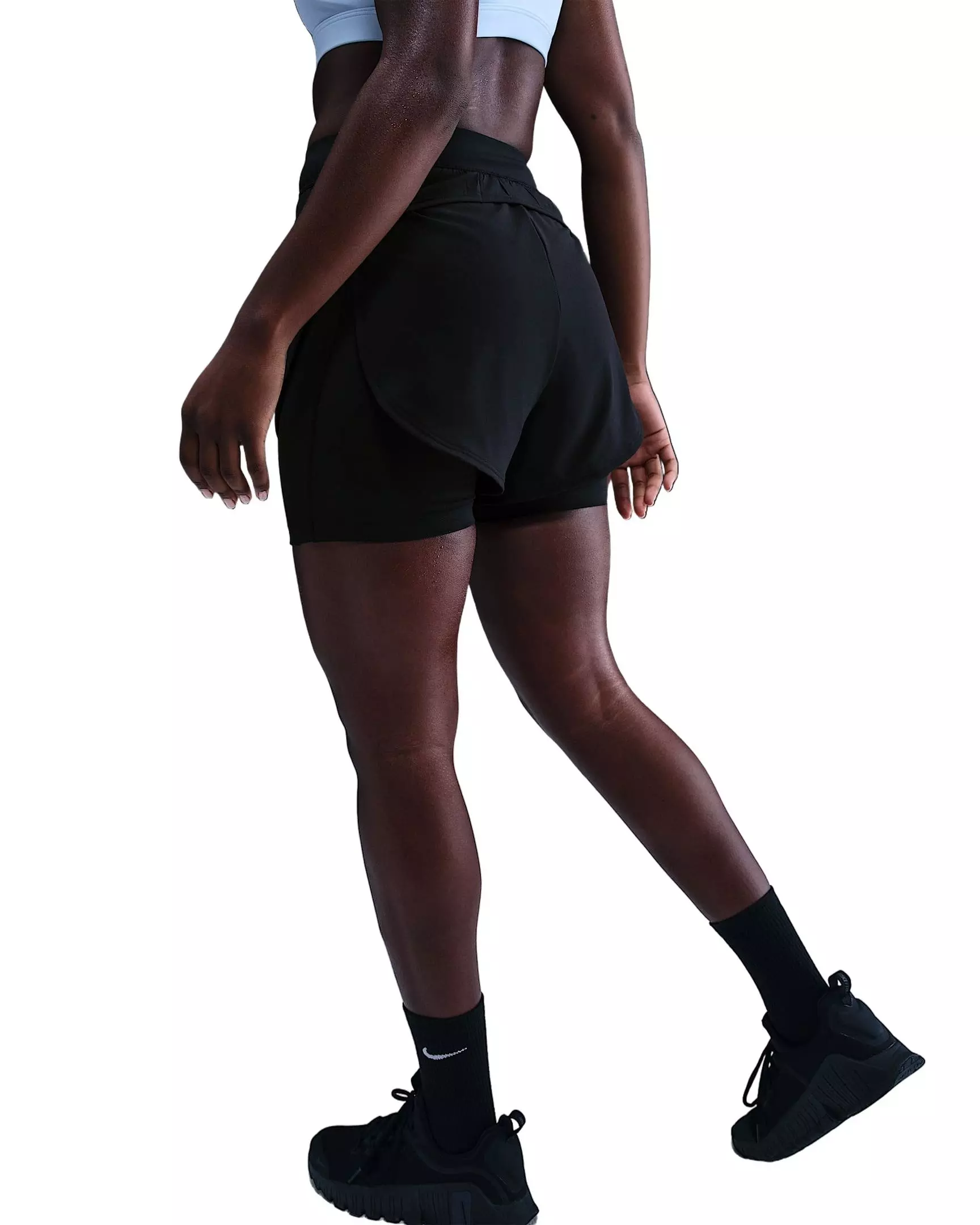 Nike Women's Universa 2-in-1 5" Shorts -Black - BLACK