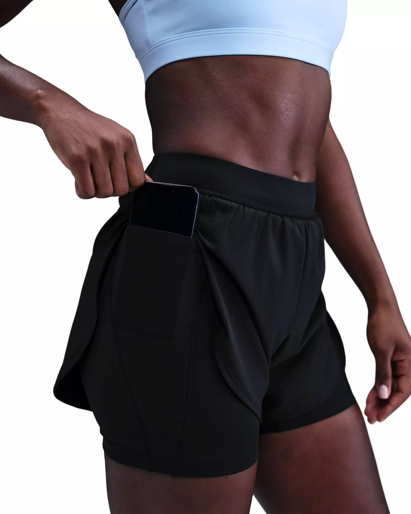 Nike Women's Universa 2-in-1 5" Shorts -Black - BLACK