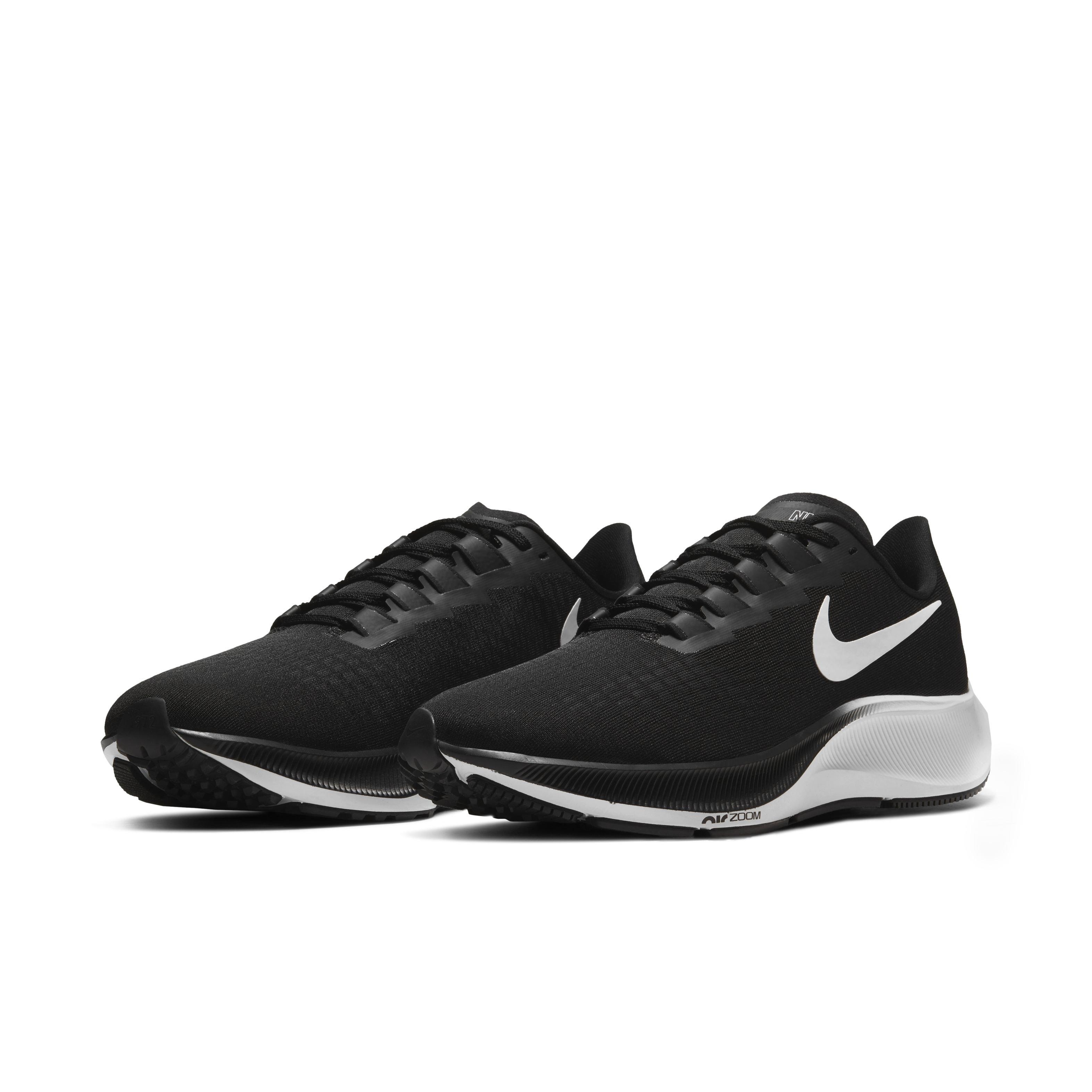 Nike Air Zoom Pegasus 37 "Black/White" Men's Running Shoe-Extra Wide - BLACK/WHITE Thumbnail View 2