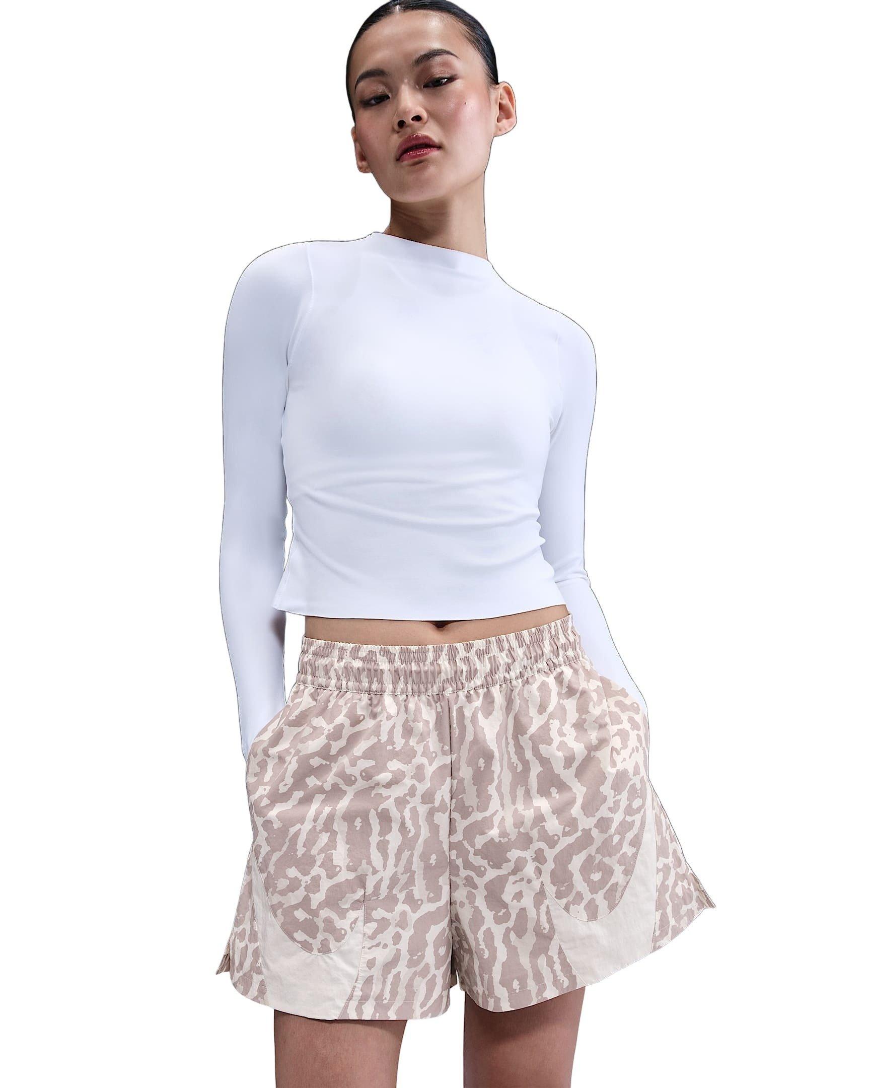 Nike Women's Sportswear Trend Woven AOP Shorts - Grey - GREY Thumbnail View 1