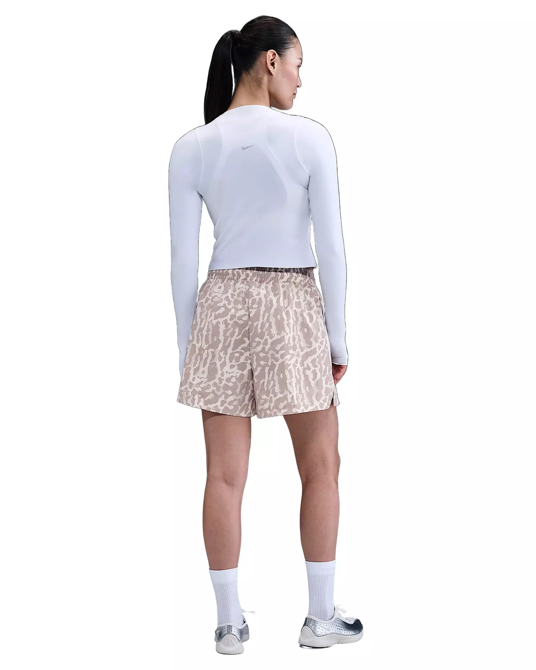 Nike Women's Sportswear Trend Woven AOP Shorts - Grey - GREY
