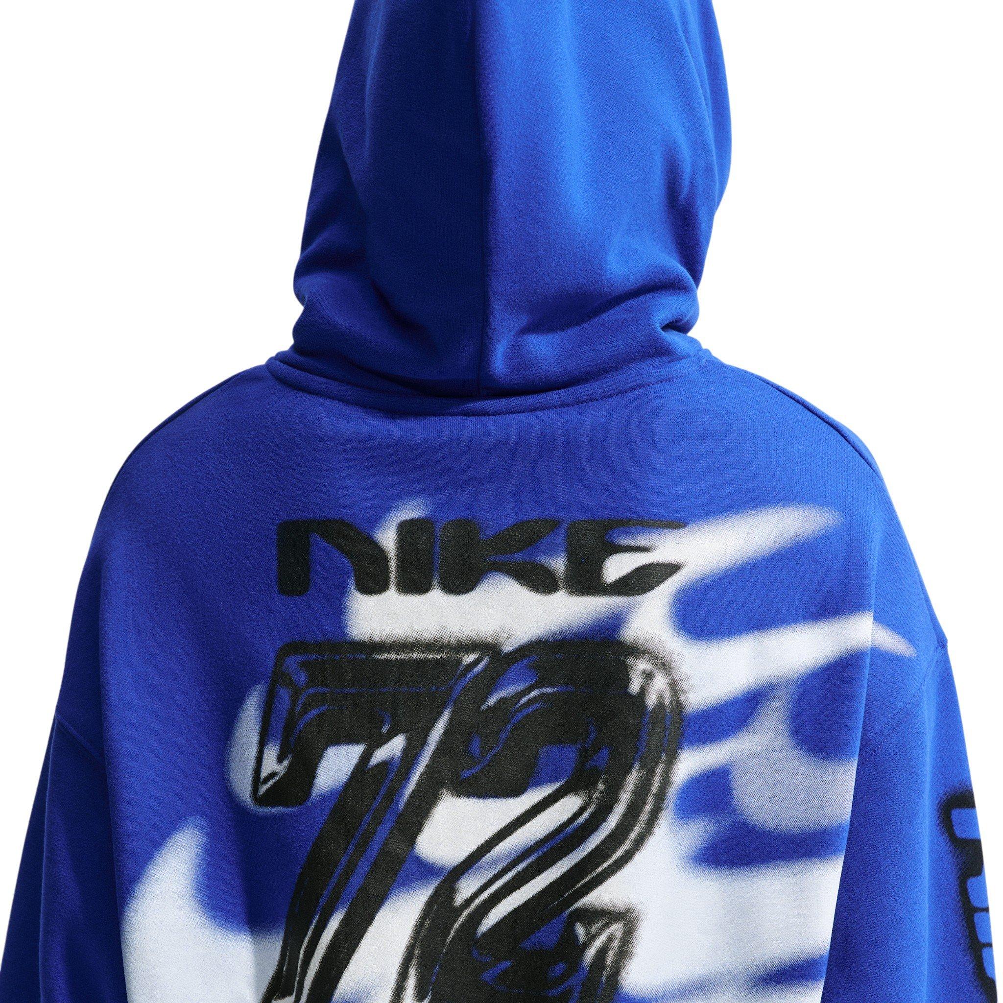 Nike Women's Studio Fleece Med-Weight Cropped Oversized Pullover Hoodie - Royal - ROYAL