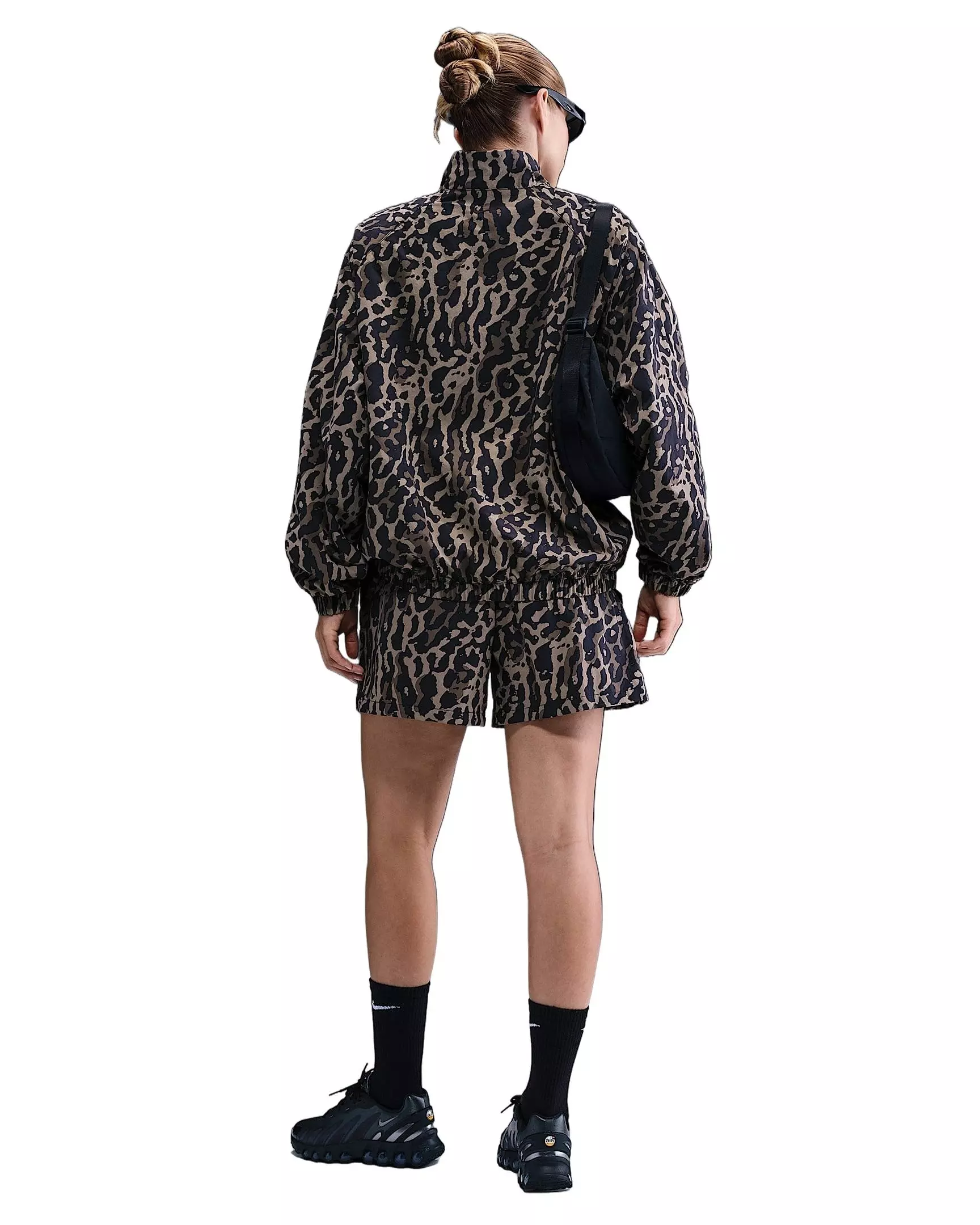 Nike Women's Sportswear Trend Woven AOP Shorts -Black - BLACK