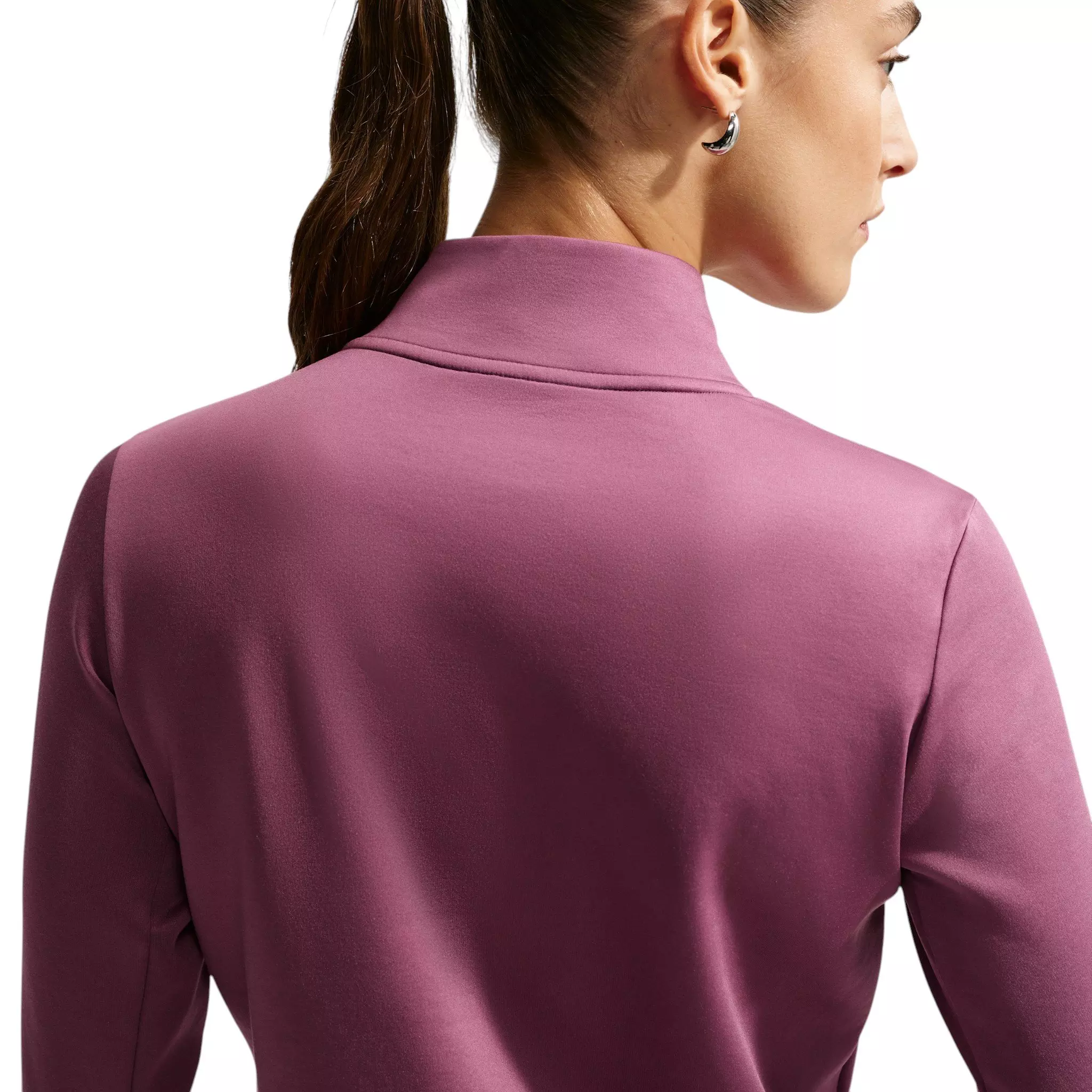 Nike Women's One Therma-FIT 1/2 Zip Mid Layer Top - Pink/White - PINK/WHITE