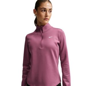 Nike Women's One Therma-FIT 1/2 Zip Mid Layer Top - Pink/White - PINK/WHITE