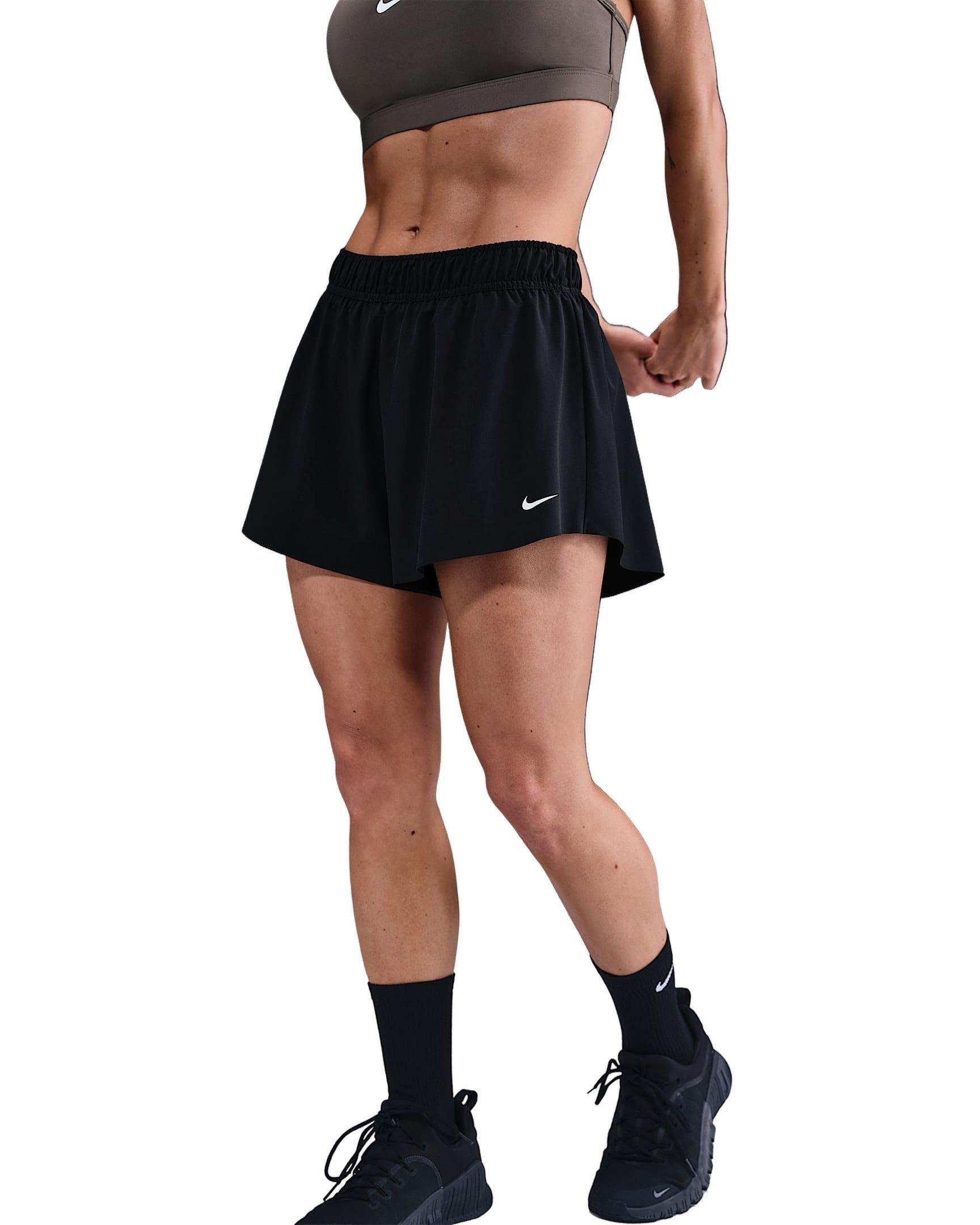 Nike Women's One Repel Mid-Rise 3" Brief-Lined Shorts - Black - BLACK Thumbnail View 1