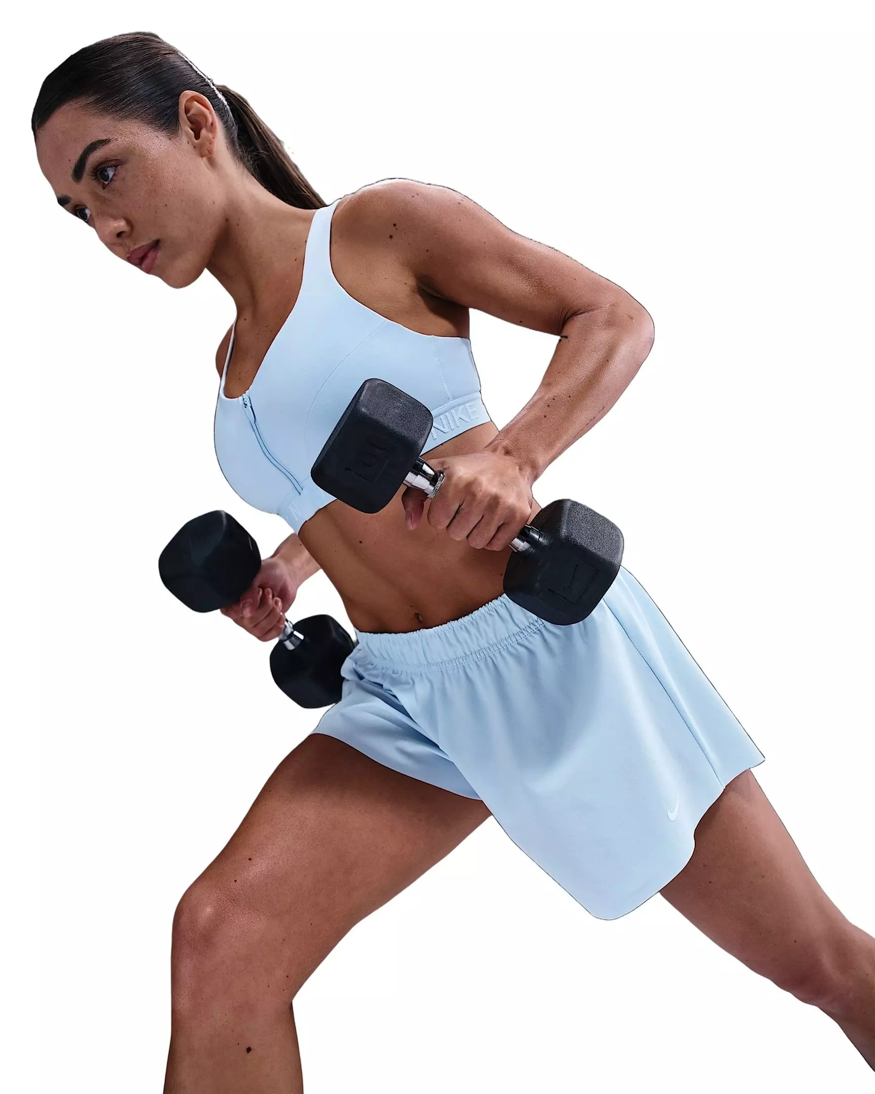 Nike Women's One Repel Mid-Rise 3" Brief-Lined Shorts -Lt Blue - LT BLUE