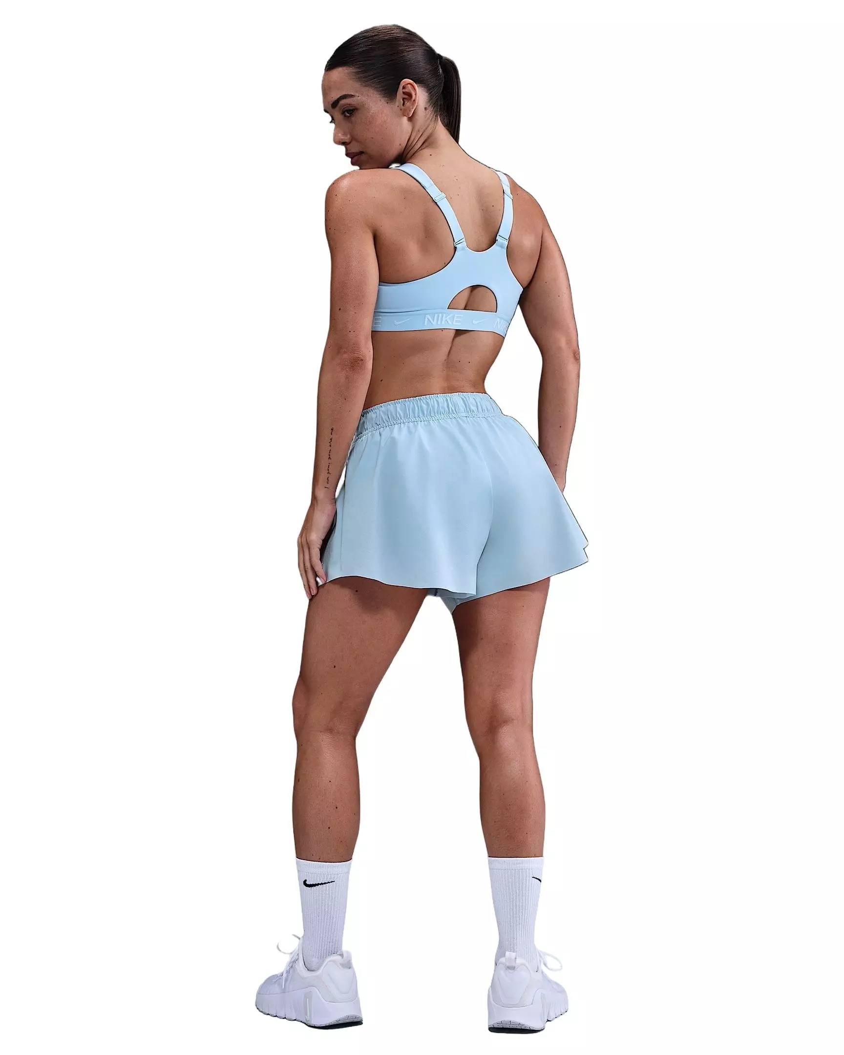 Nike Women's One Repel Mid-Rise 3" Brief-Lined Shorts -Lt Blue - LT BLUE