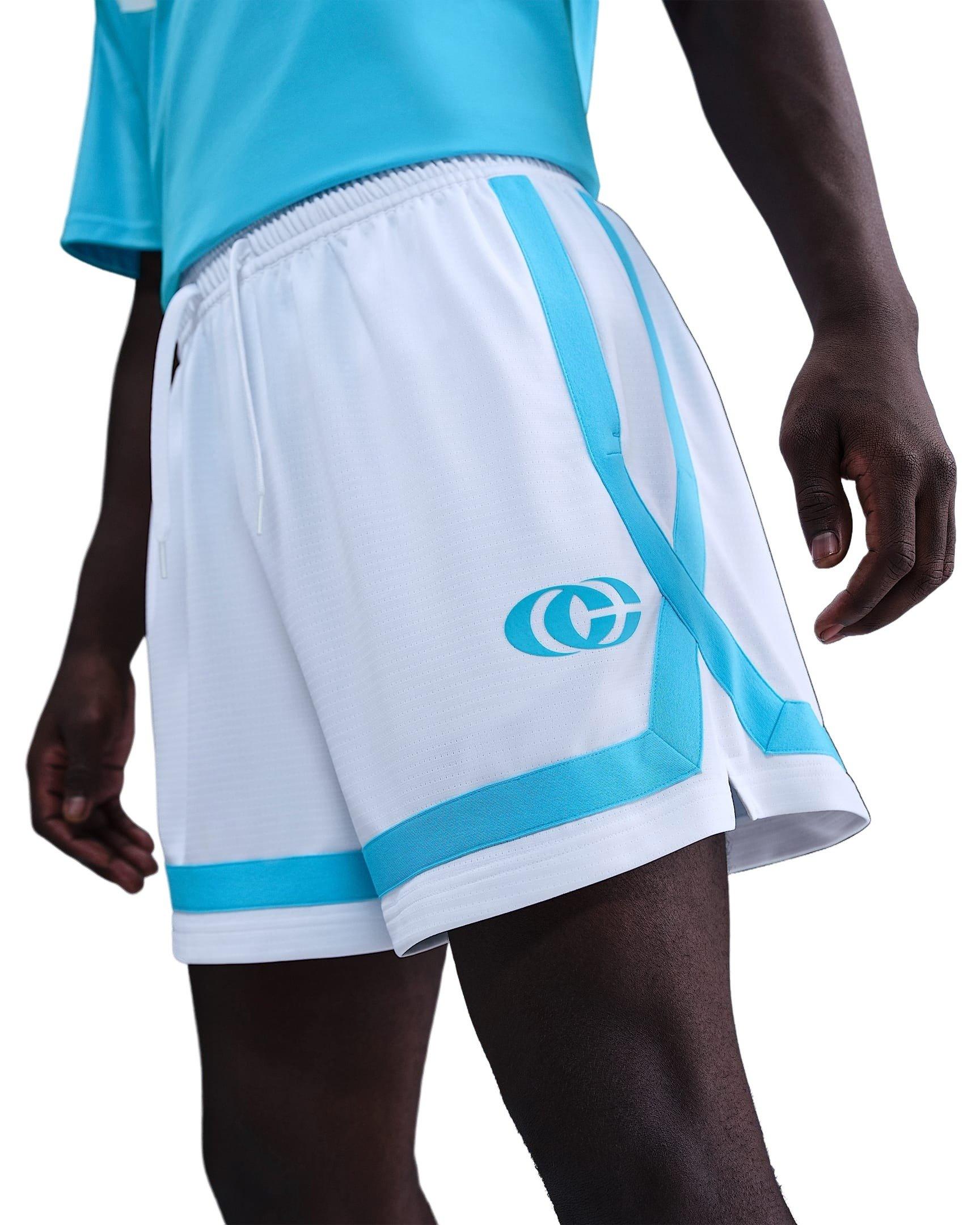 Nike Unisex Caitlin Clark Crossover Dri-FIT 5" Basketball Shorts -White/Blue - WHITE/BLUE Thumbnail View 2