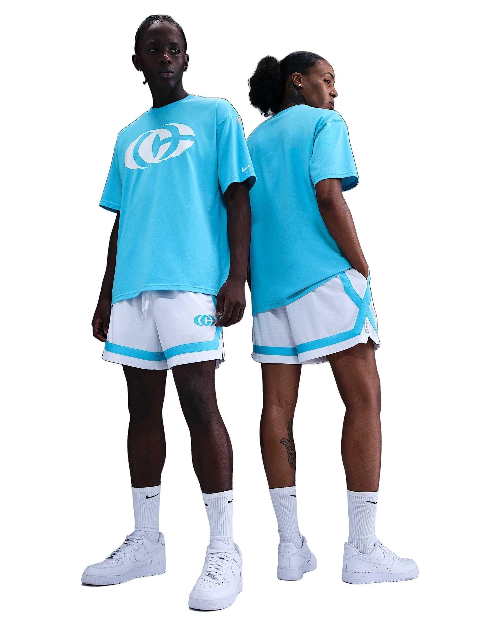 Nike Unisex Caitlin Clark Crossover Dri-FIT 5" Basketball Shorts -White/Blue - WHITE/BLUE Thumbnail View 5