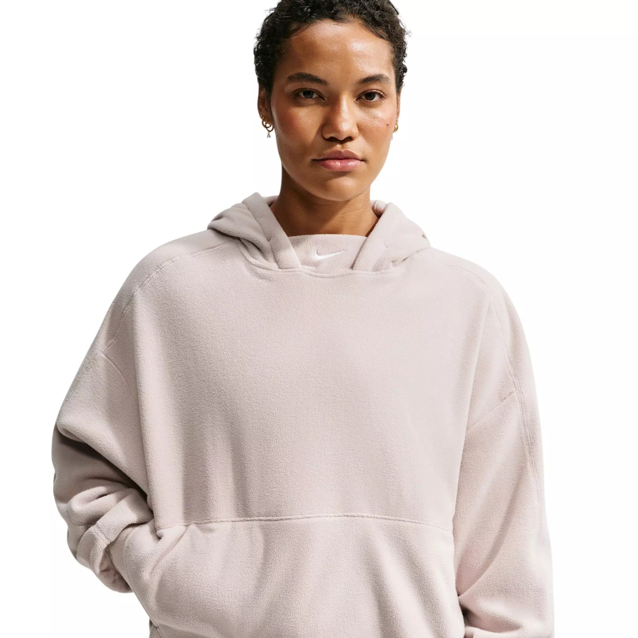Nike Women's One Therma-FIT Oversized Pullover Hoodie - Cream - CREAM