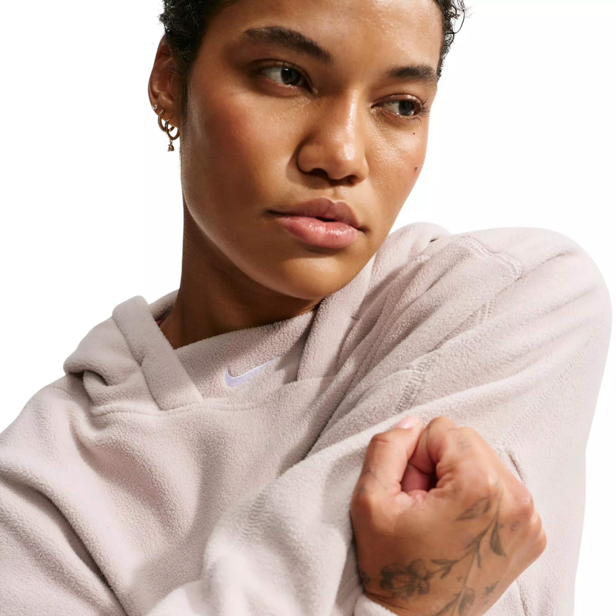 Nike Women's One Therma-FIT Oversized Pullover Hoodie - Cream - CREAM
