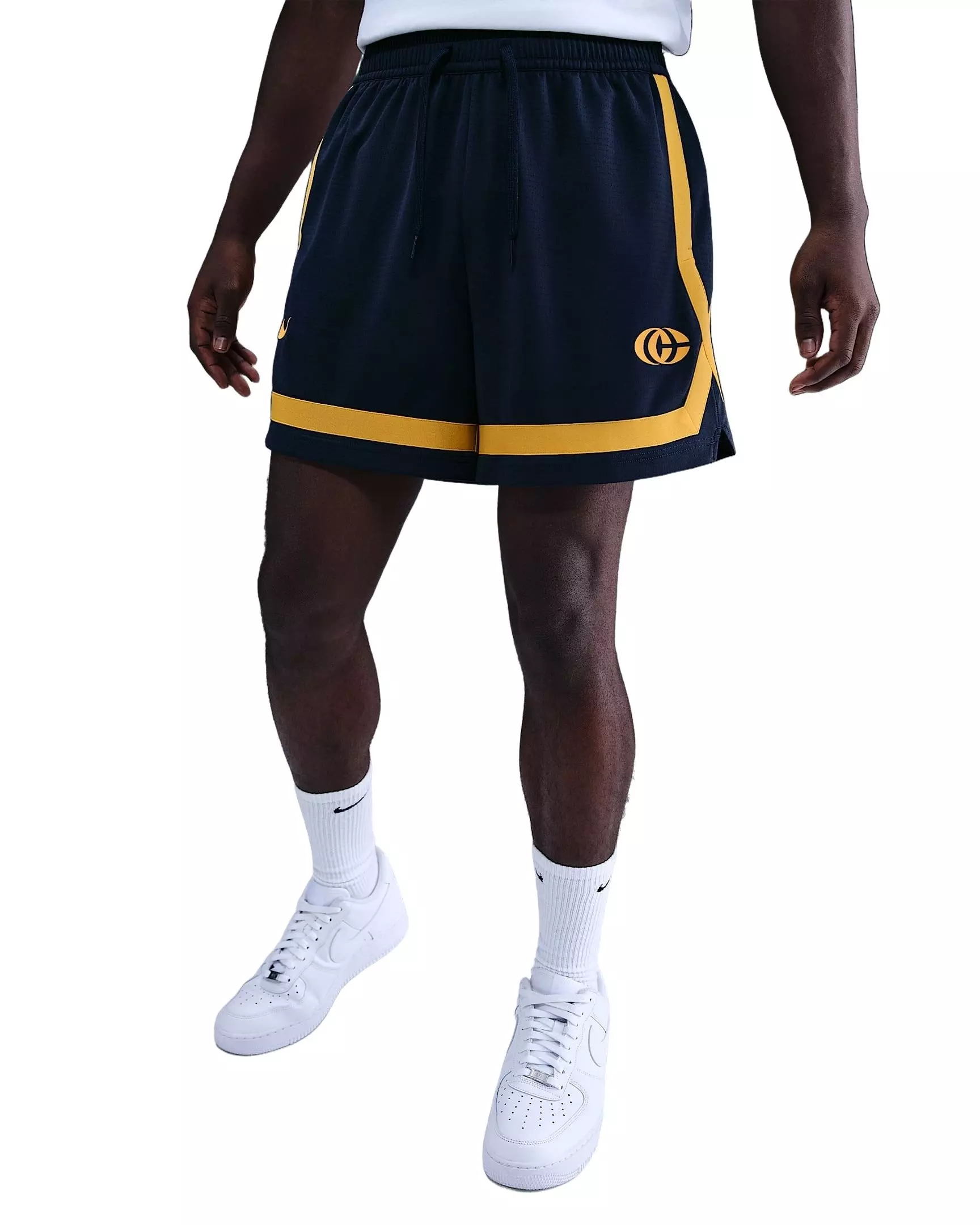 Nike Unisex Caitlin Clark Crossover Dri-FIT 5" Basketball Shorts - Navy/Yellow - NAVY/YELLOW