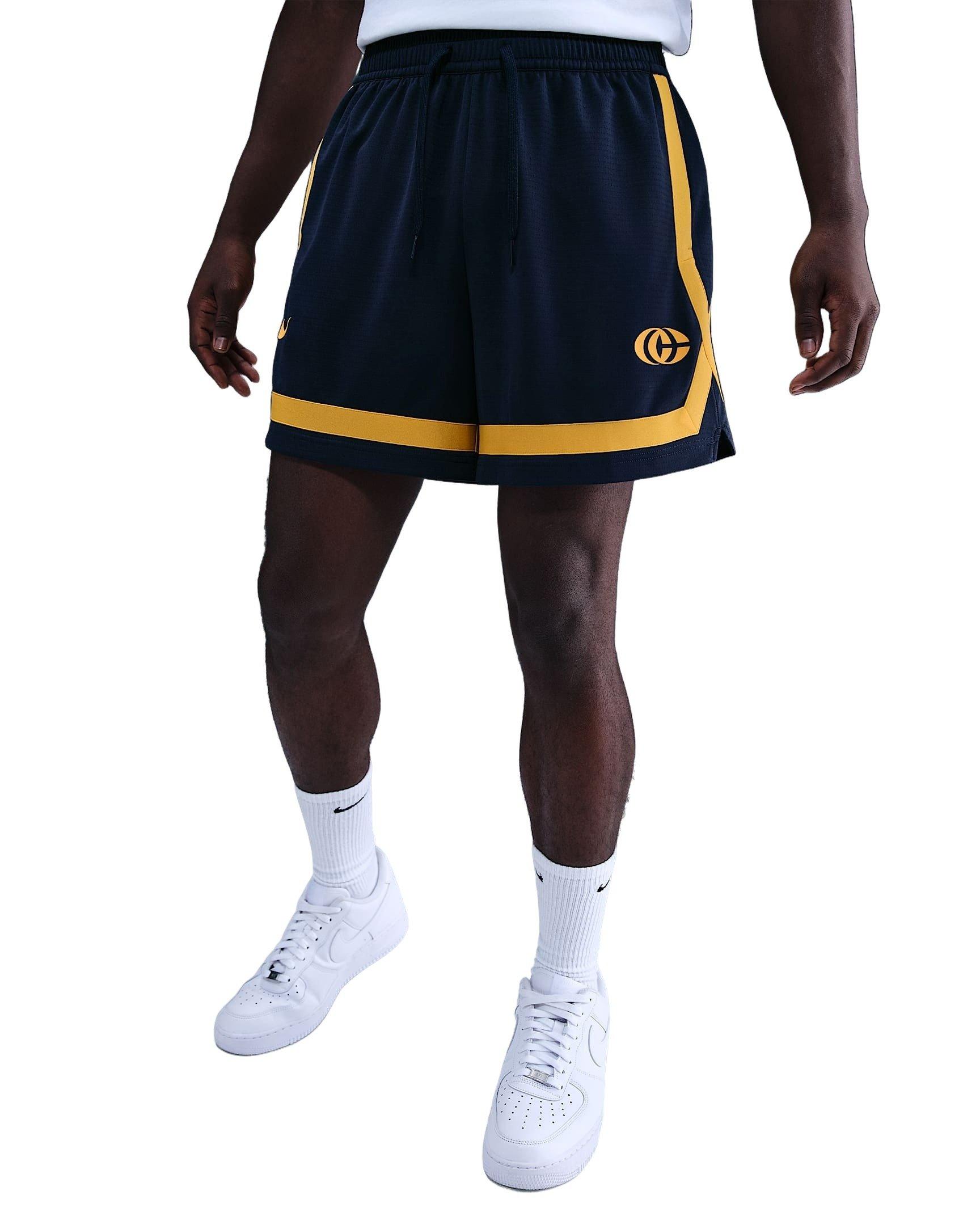 Nike Unisex Caitlin Clark Crossover Dri-FIT 5" Basketball Shorts -Navy/Yellow - NAVY/YELLOW Thumbnail View 2