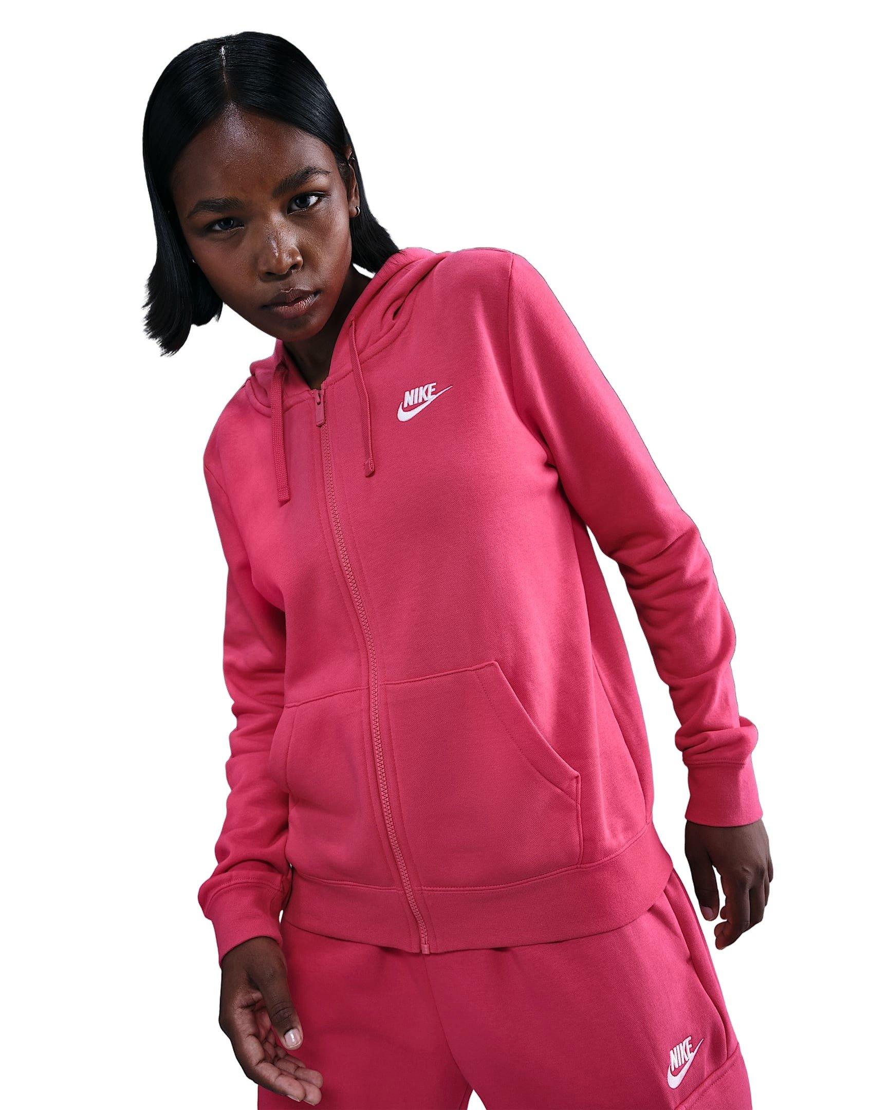 Nike Women's Sportswear Club Fleece Full-Zip Jacket - Bright Pink - PINK Thumbnail View 1