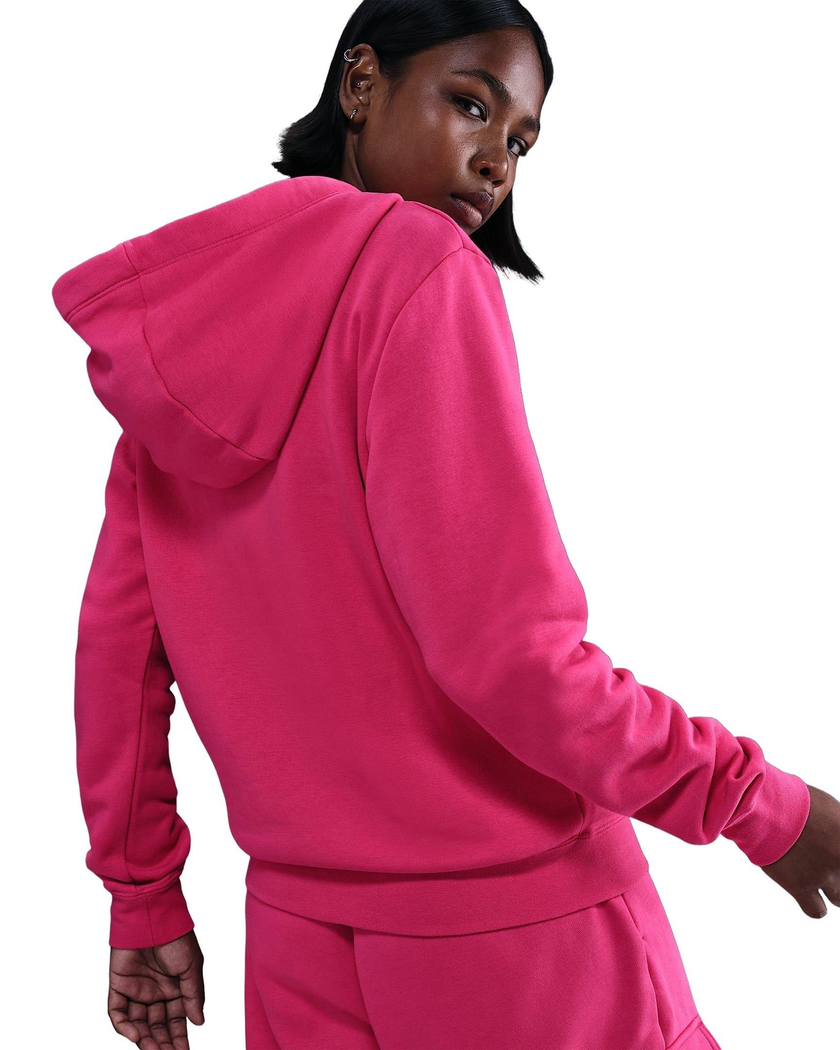 Nike Women's Sportswear Club Fleece Full-Zip Jacket - Bright Pink - PINK Thumbnail View 2