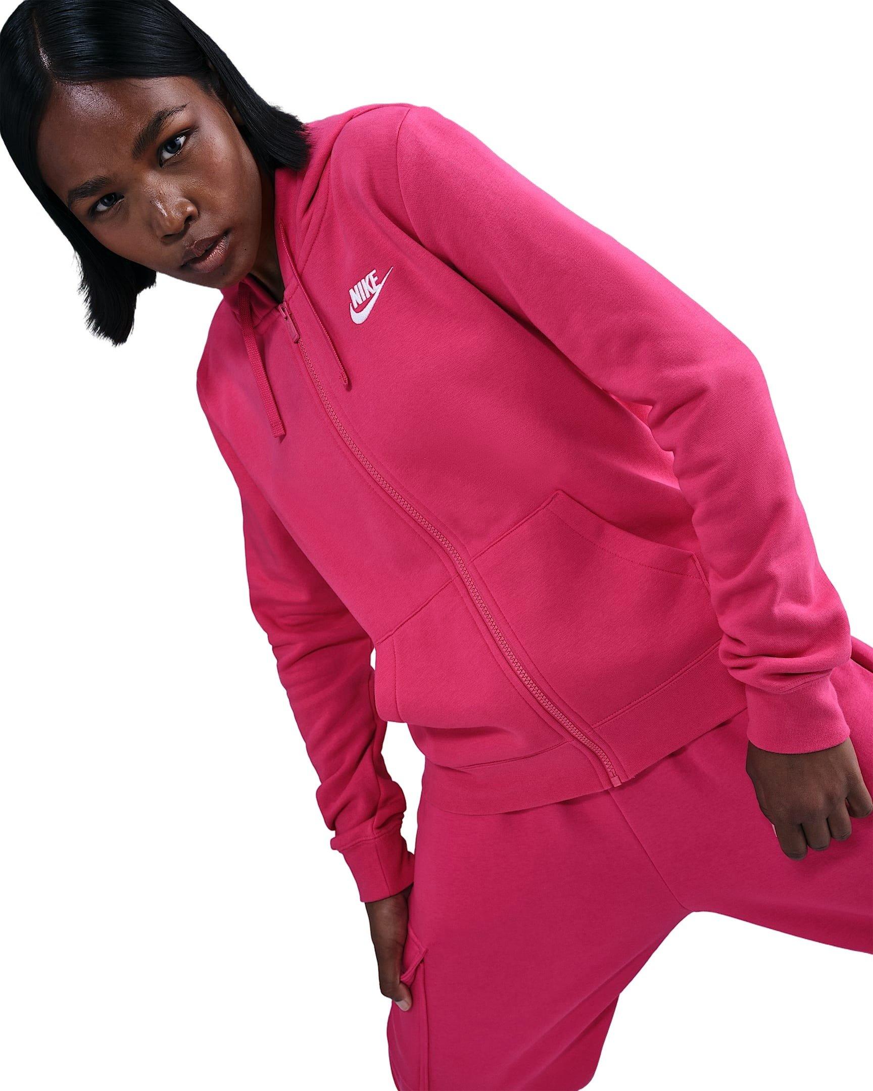 Nike Women's Sportswear Club Fleece Full-Zip Jacket -Pink - PINK Thumbnail View 3