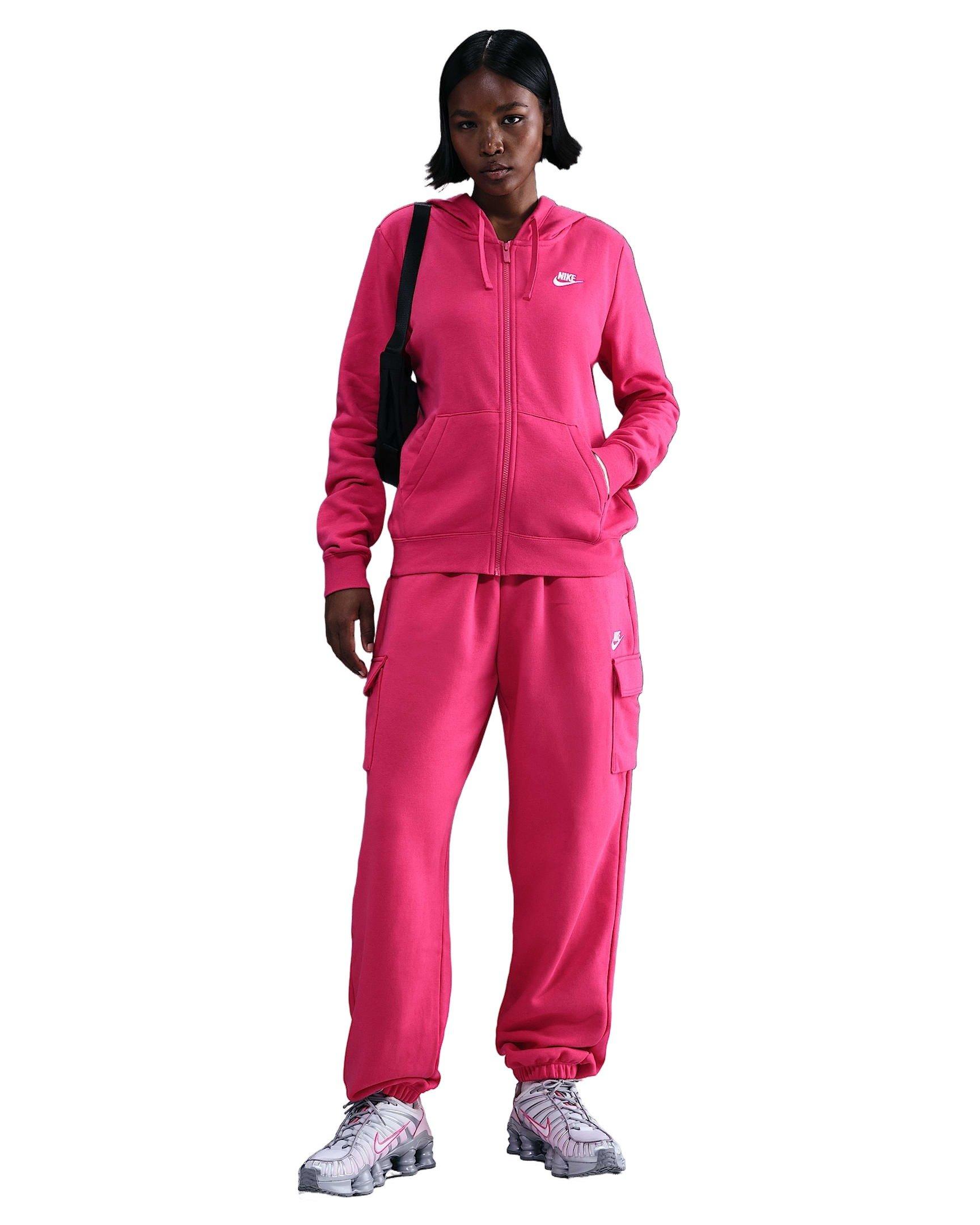 Nike Women's Sportswear Club Fleece Full-Zip Jacket - Bright Pink - PINK Thumbnail View 4