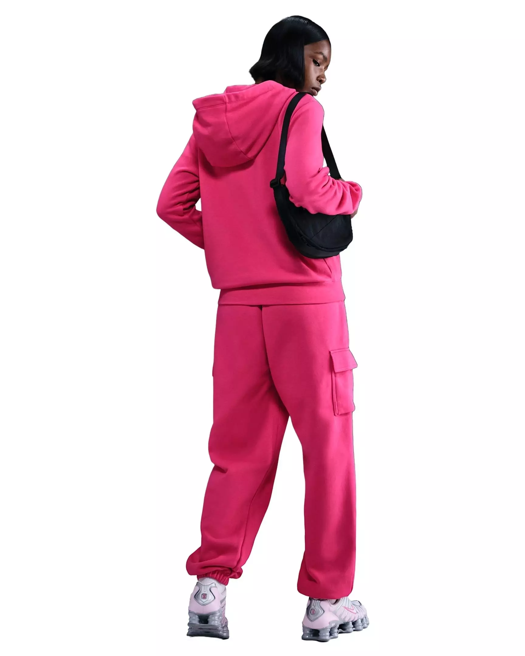Nike Women's Sportswear Club Fleece Full-Zip Jacket - Bright Pink - PINK