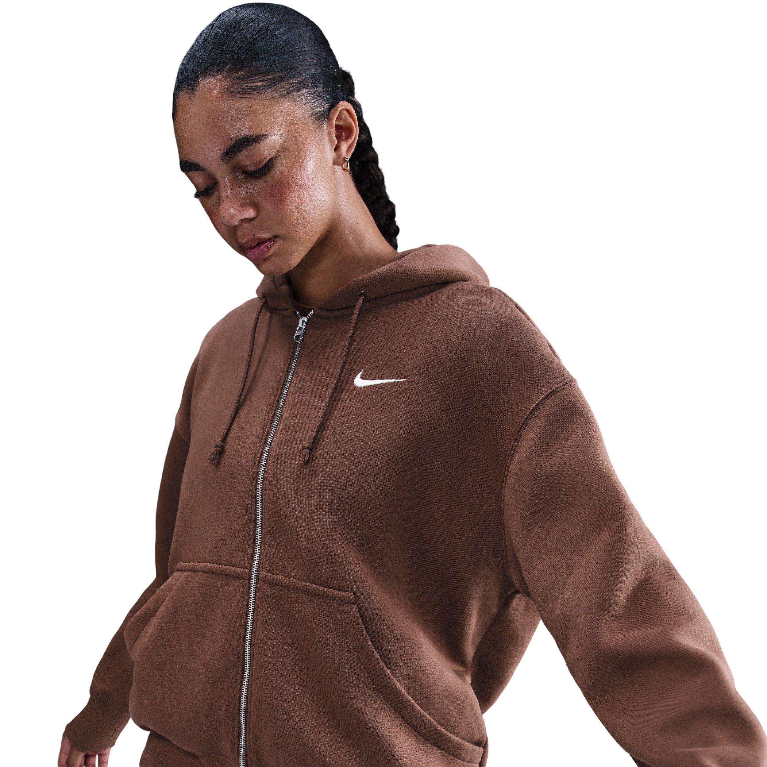 Nike Women's Sportswear Phoenix Fleece Oversized Full-Zip Jacket - Brown - BROWN Thumbnail View 1
