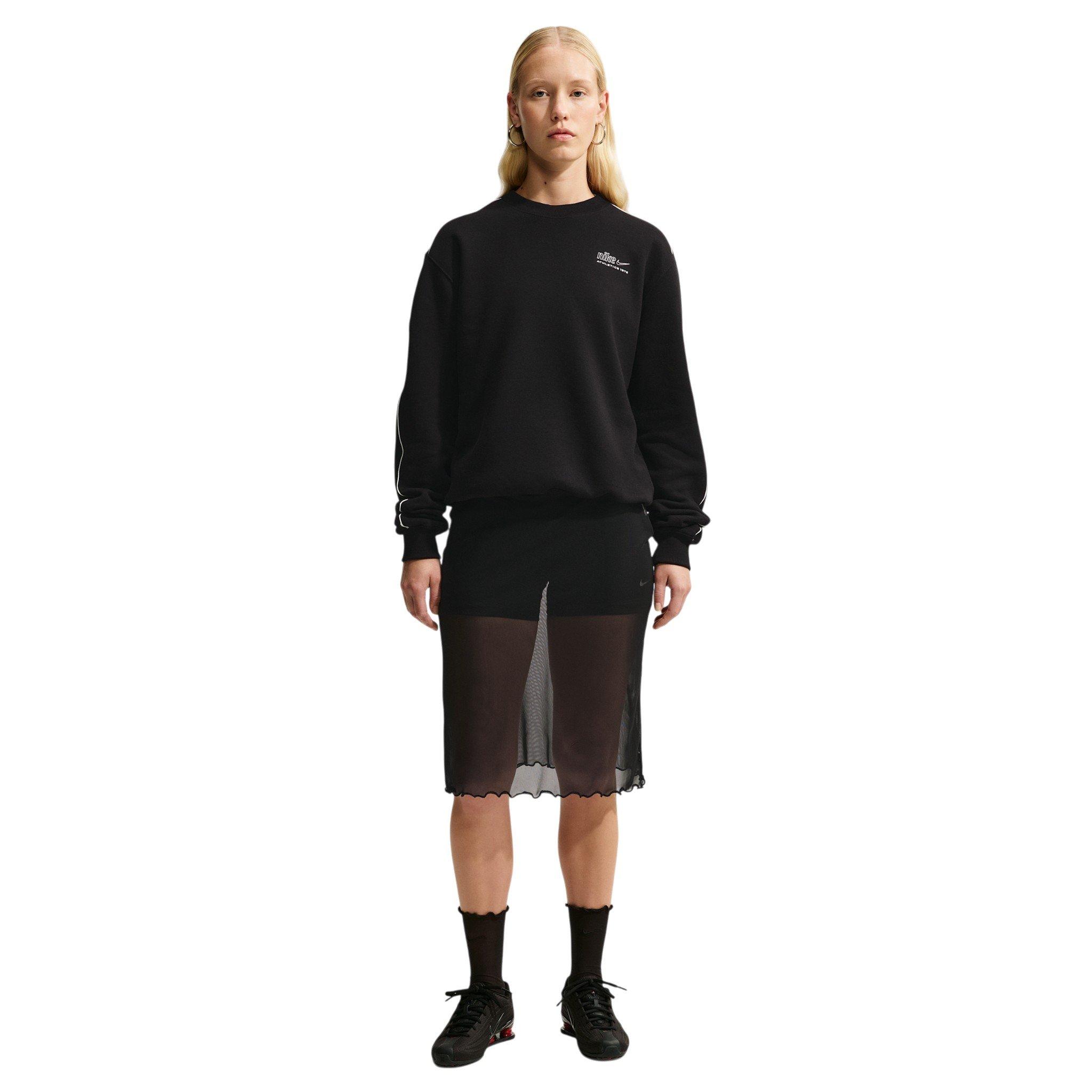 Nike Women's Studio Fleece Med-Weight 'Graphic Pack" "Athletic Dept" Crew - Black - BLACK