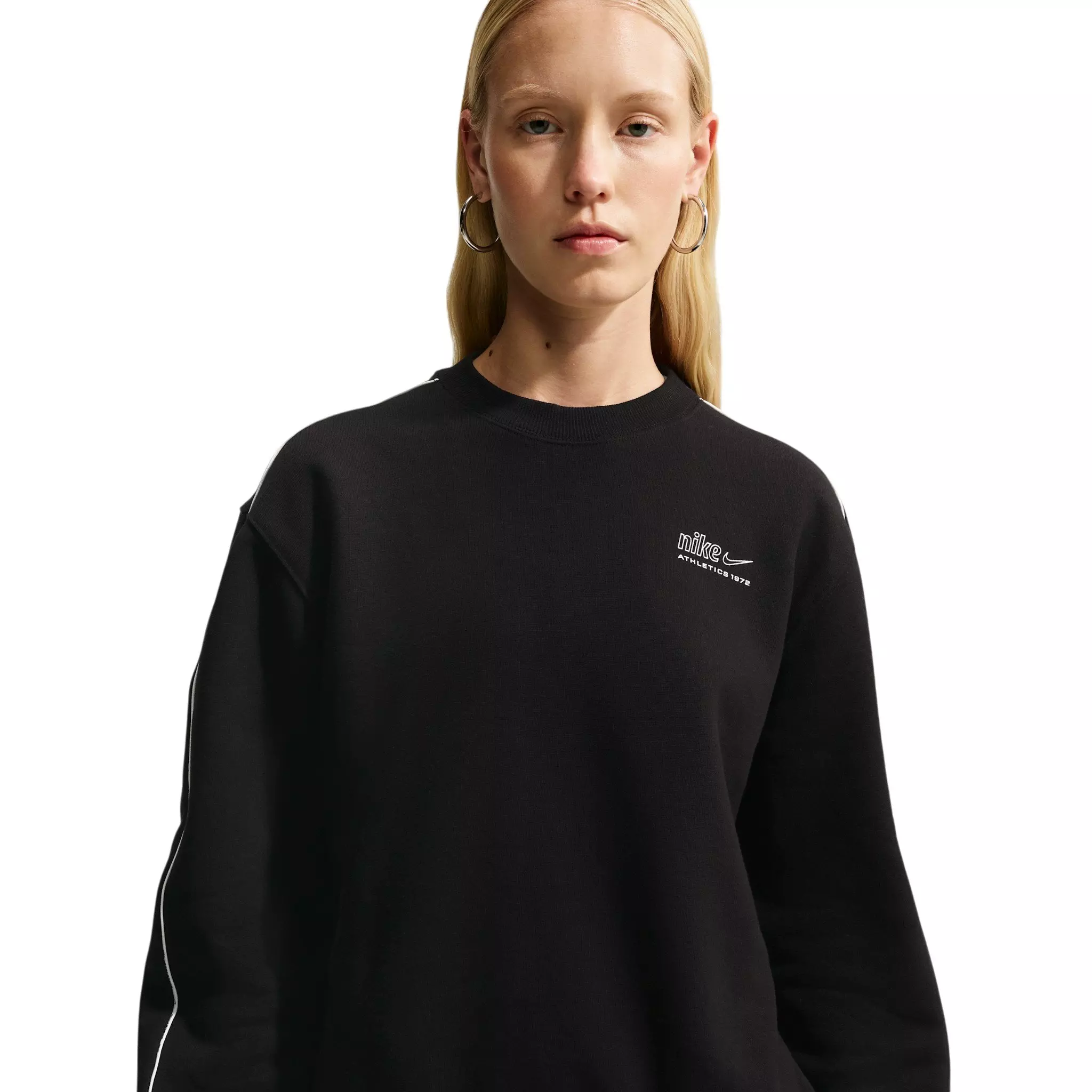 Nike Women's Studio Fleece Med-Weight 'Graphic Pack" "Athletic Dept" Crew - Black - BLACK