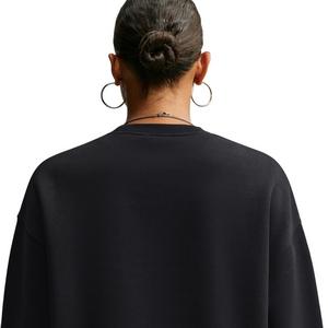 Nike Women's Studio Fleece Med-Weight 'Graphic Pack" Oversized Embossed Crew - Black - BLACK