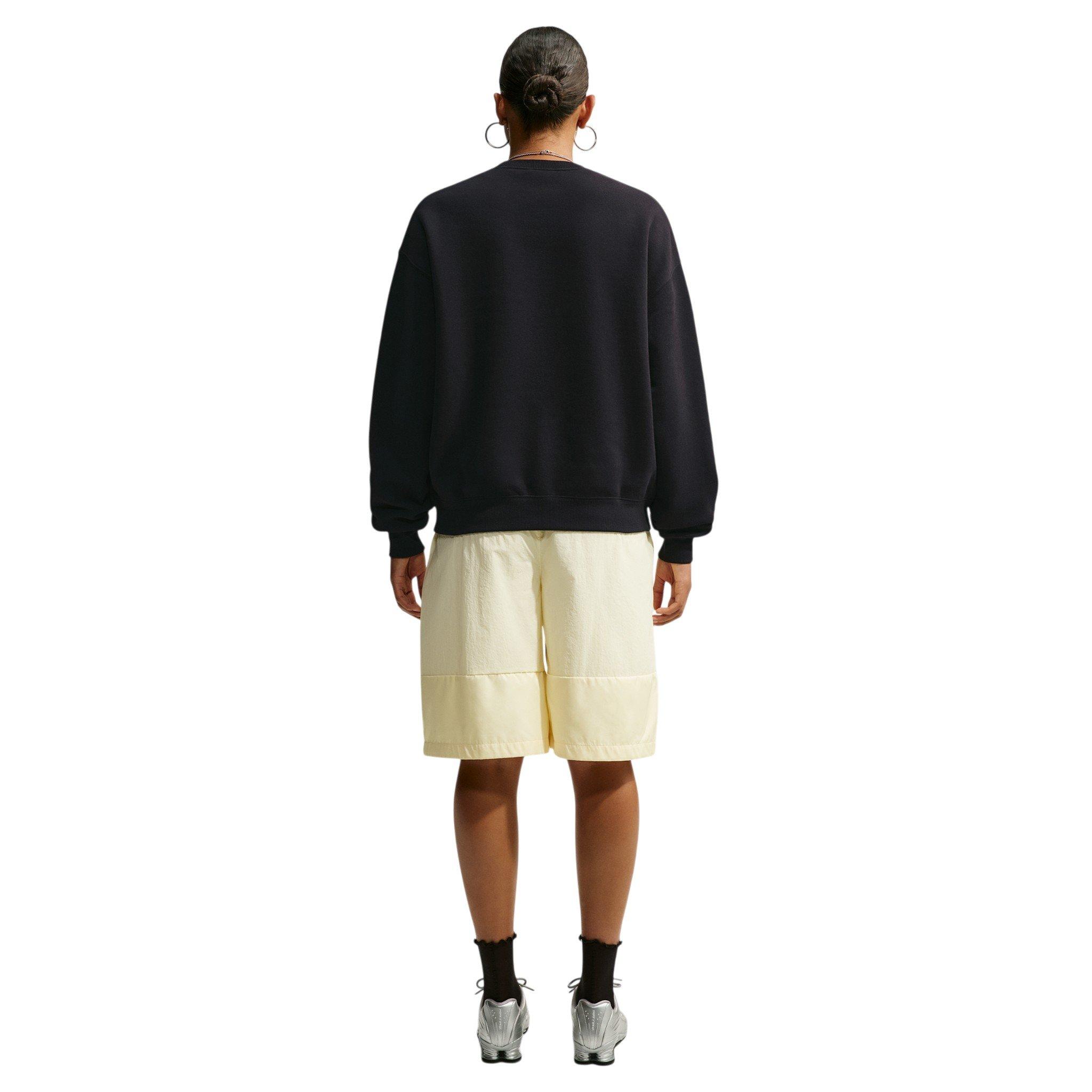 Nike Women's Studio Fleece Med-Weight 'Graphic Pack" Oversized Embossed Crew - Black - BLACK