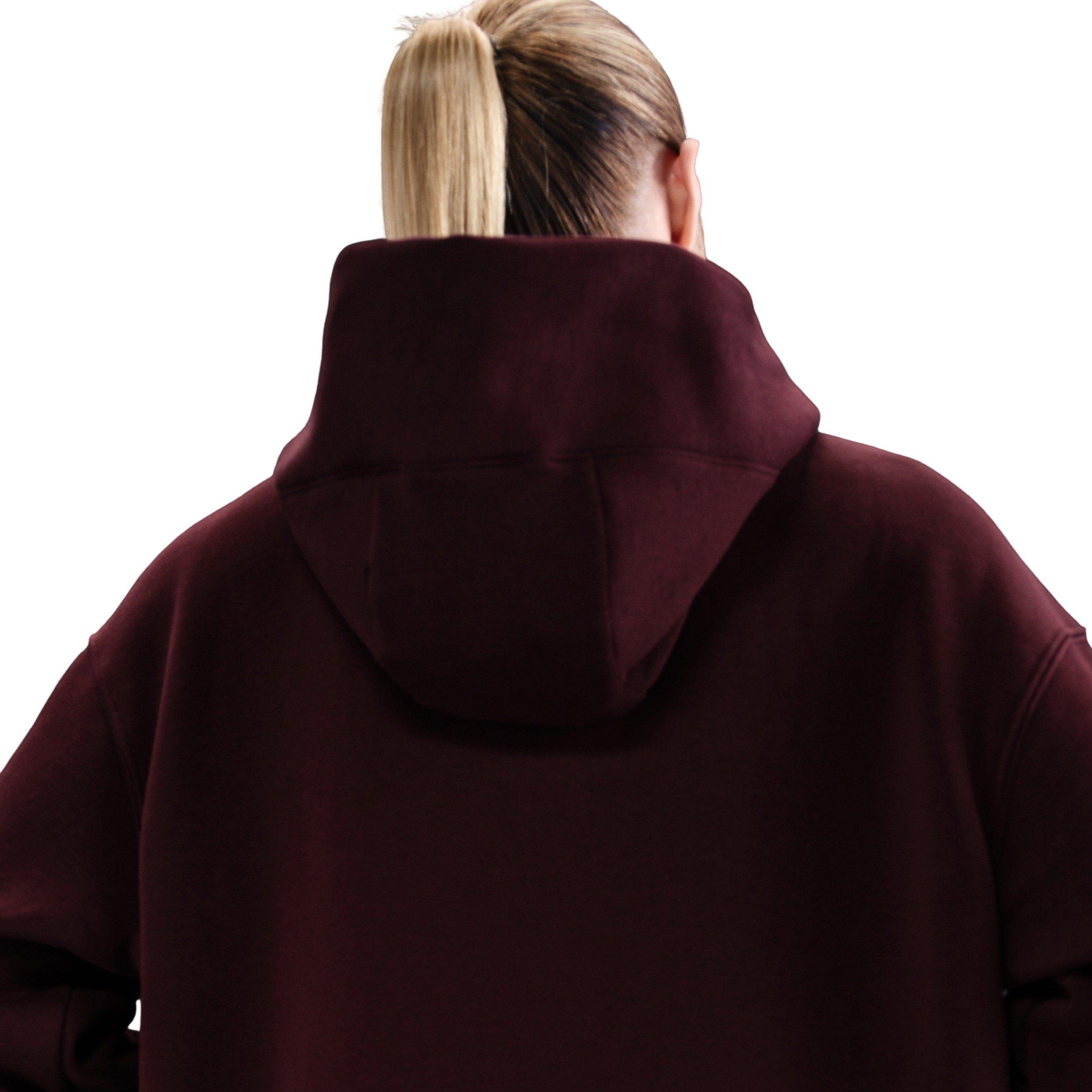 Nike Women's Sportswear Phoenix Fleece Oversized Full-Zip Jacket - Burgundy - BURGUNDY Thumbnail View 2