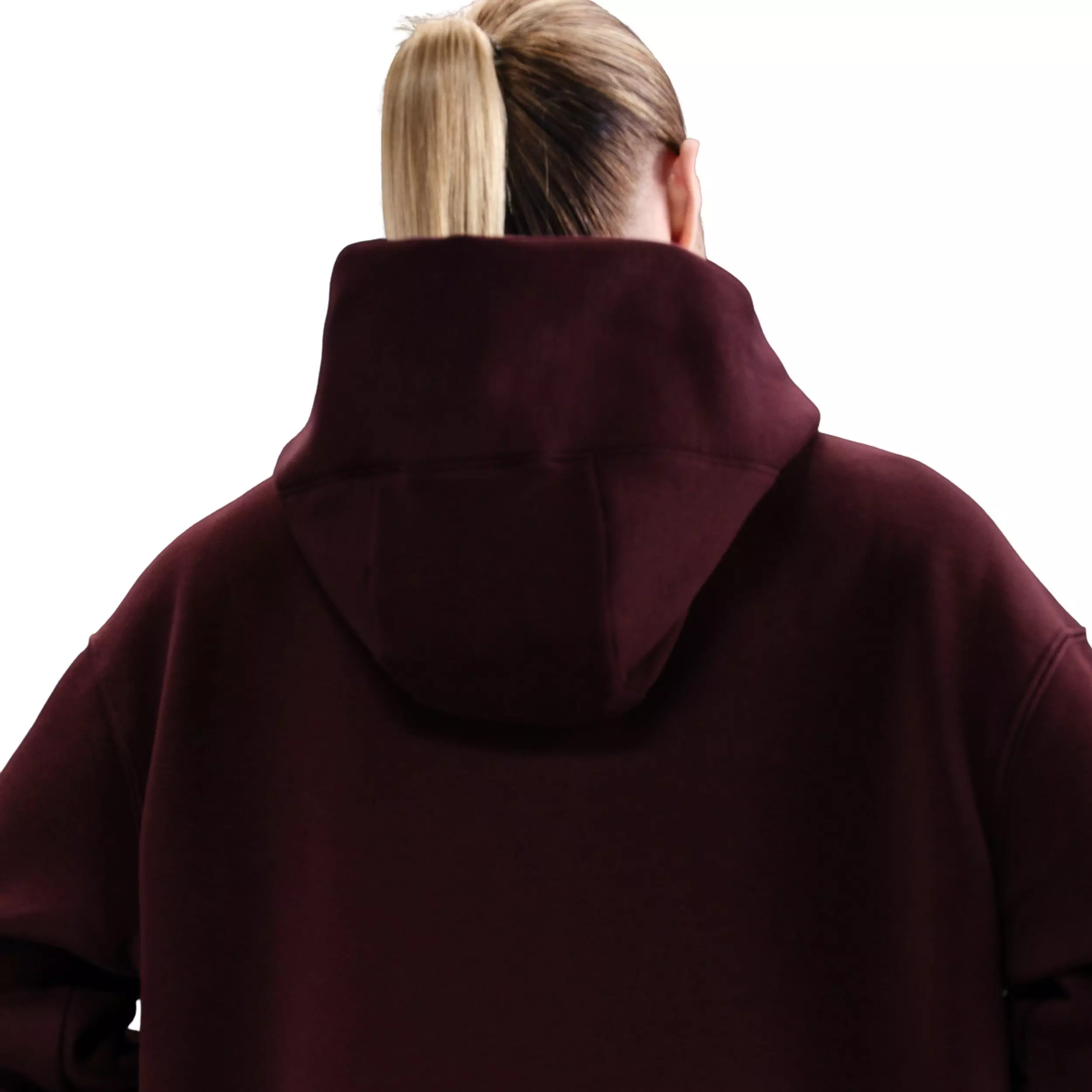 Nike Women's Sportswear Phoenix Fleece Oversized Full-Zip Jacket -Burgundy - BURGUNDY