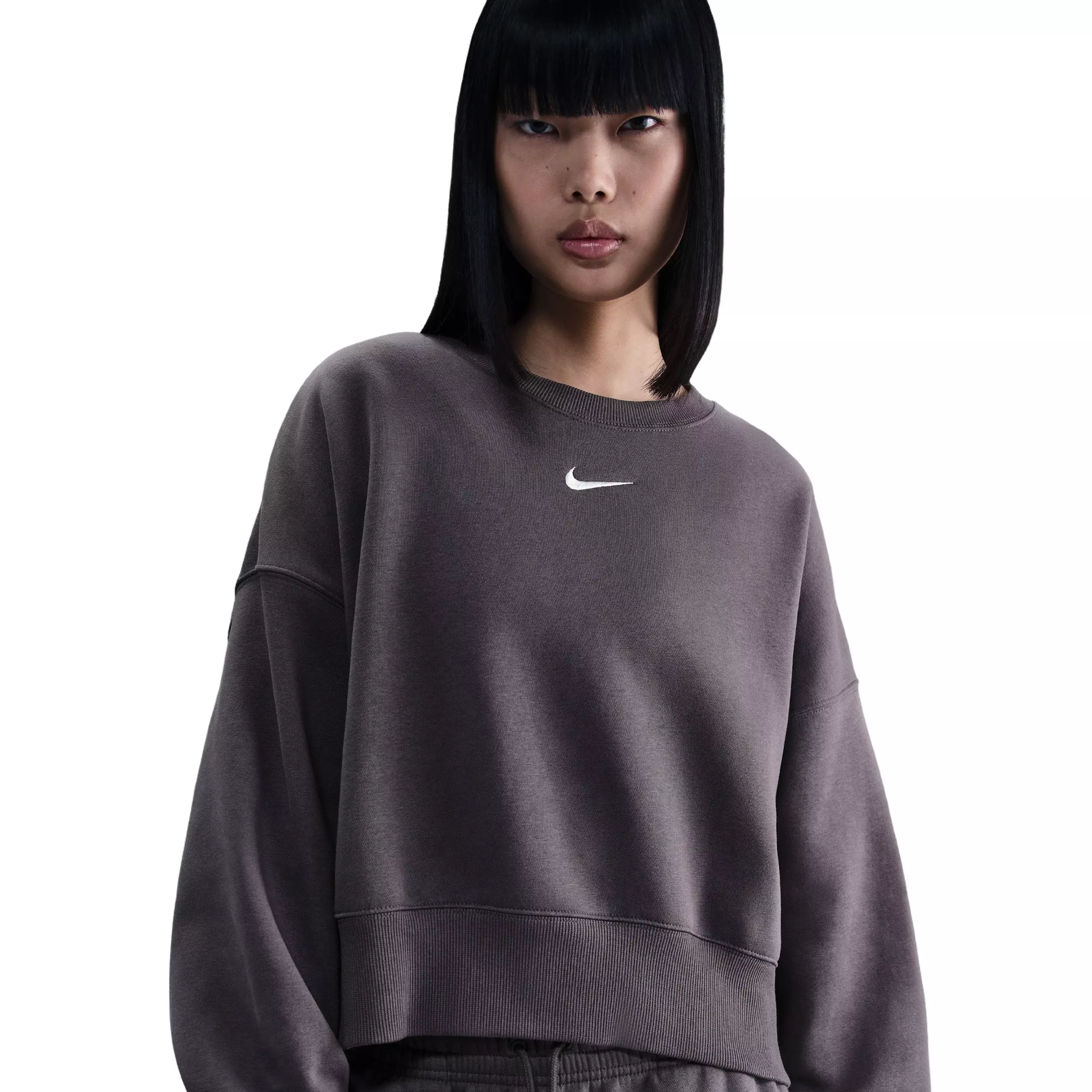 Nike Women's Sportswear Phoenix Fleece Over-oversized Crew-Neck Sweatshirt - Grey - GREY