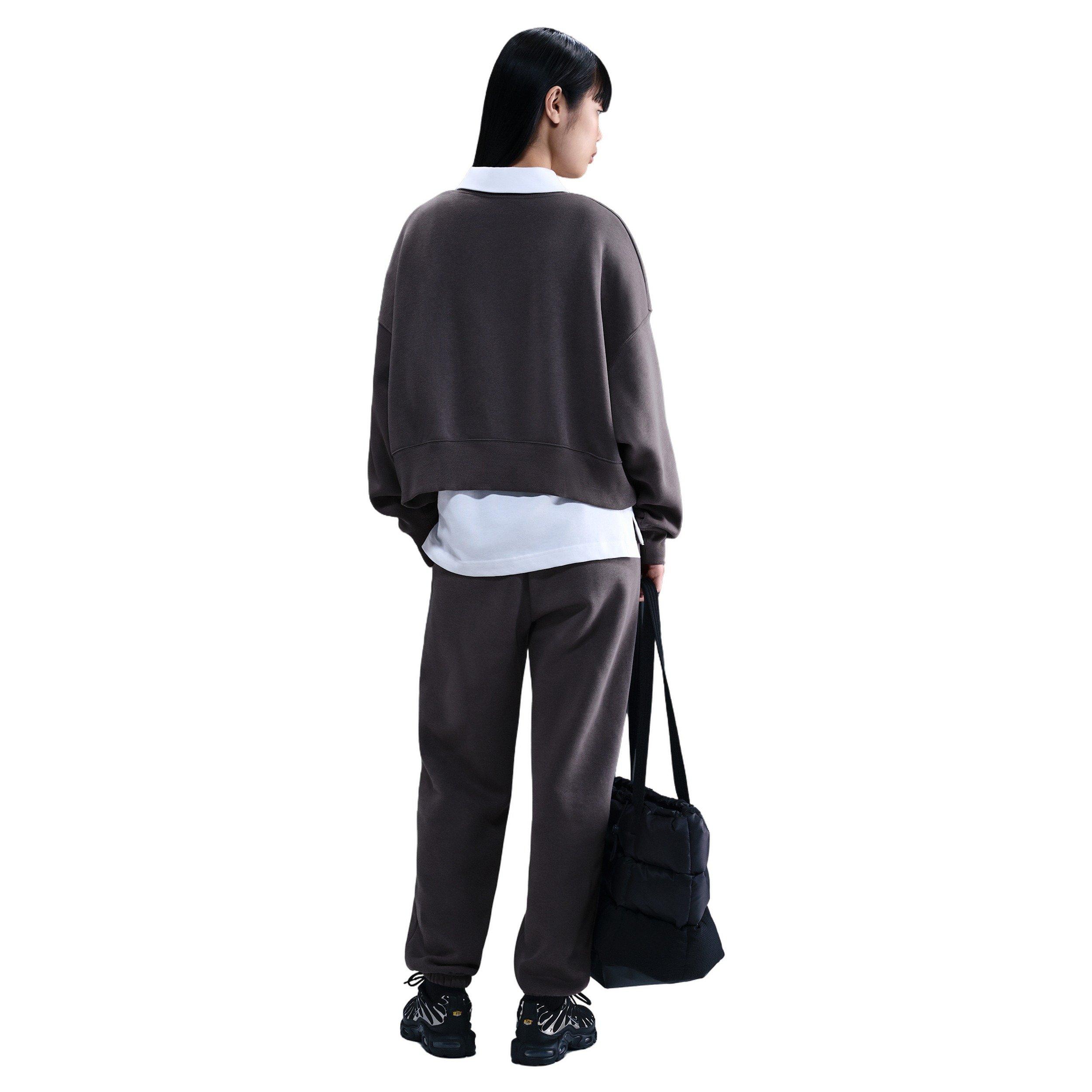 Nike Women's Sportswear Phoenix Fleece Over-oversized Crew-Neck Sweatshirt -Grey - GREY Thumbnail View 5