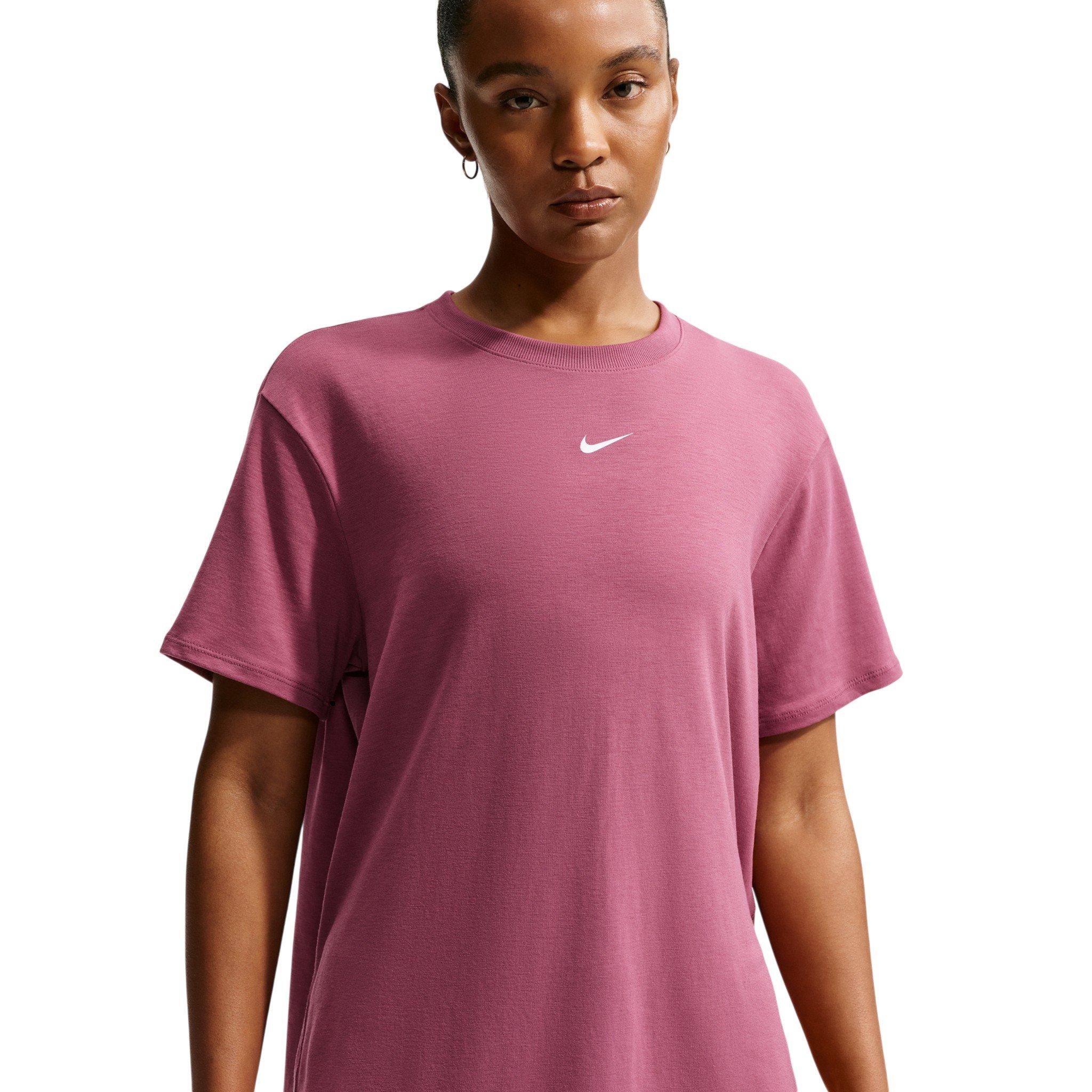 Nike Women's One Relaxed Dri-FIT Short Sleeve Top - Pink Smoke - PINK SMOKE